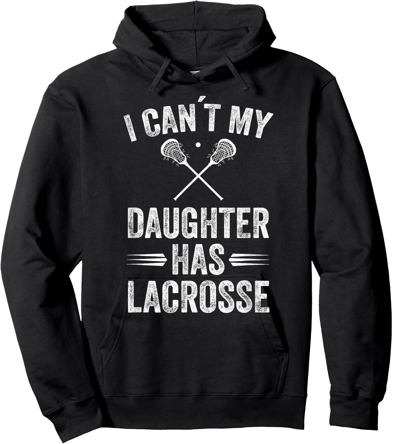 Funny Lacrosse Mom Dad Lacrosse daughter stick lax gift Hoodie - Hoodie | Black