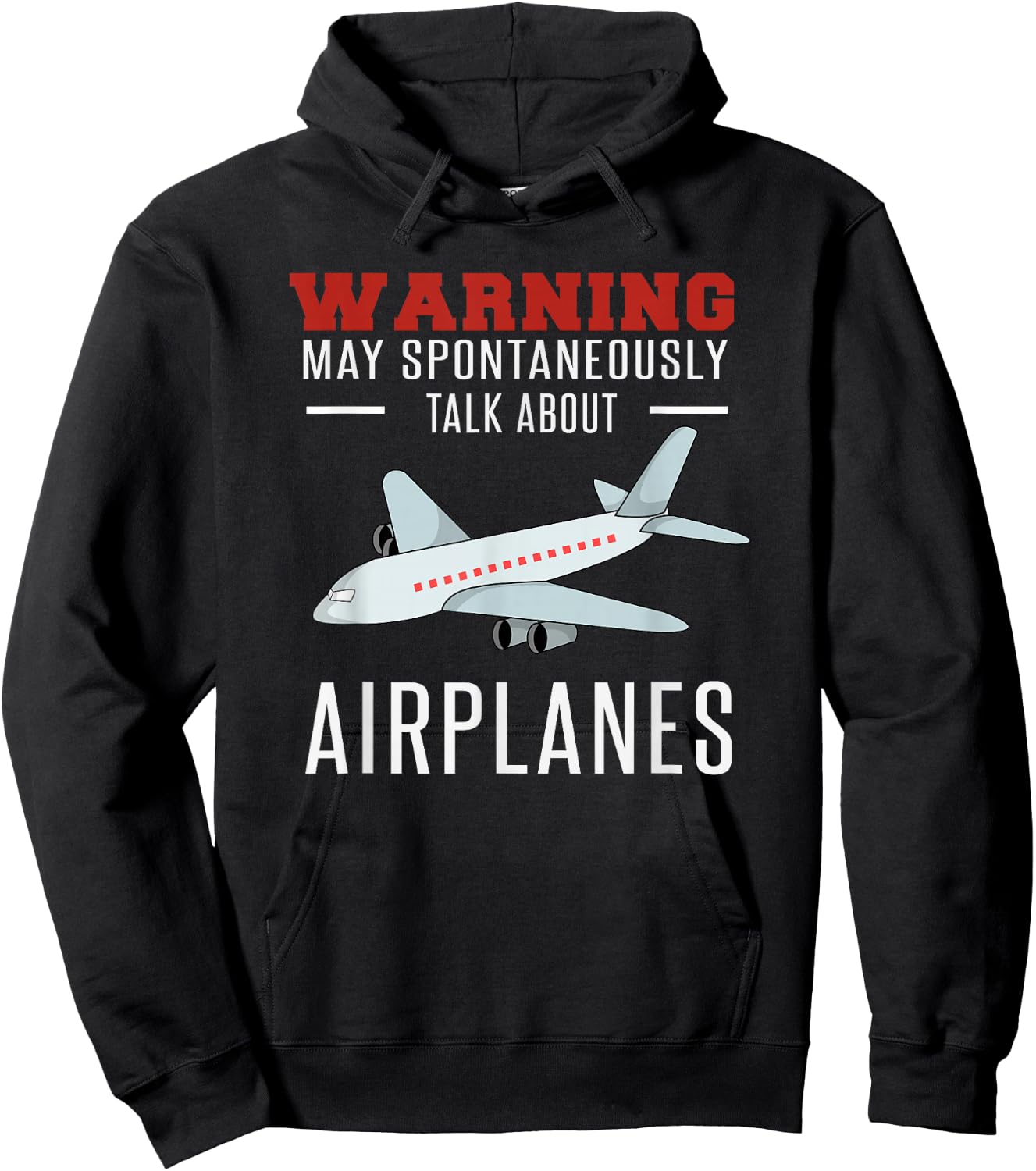 May Spontaneously Talk About Airplanes Pilot Aviator Gift Hoodie - Hoodie | Black