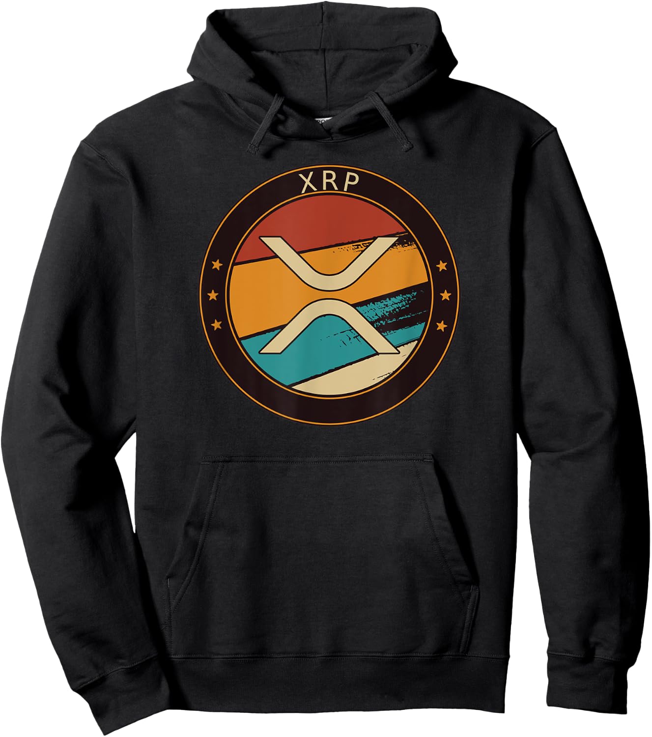 XRP Vintage Crypto Retro Art Cryptocurrency Hoodie - Hoodie | Black