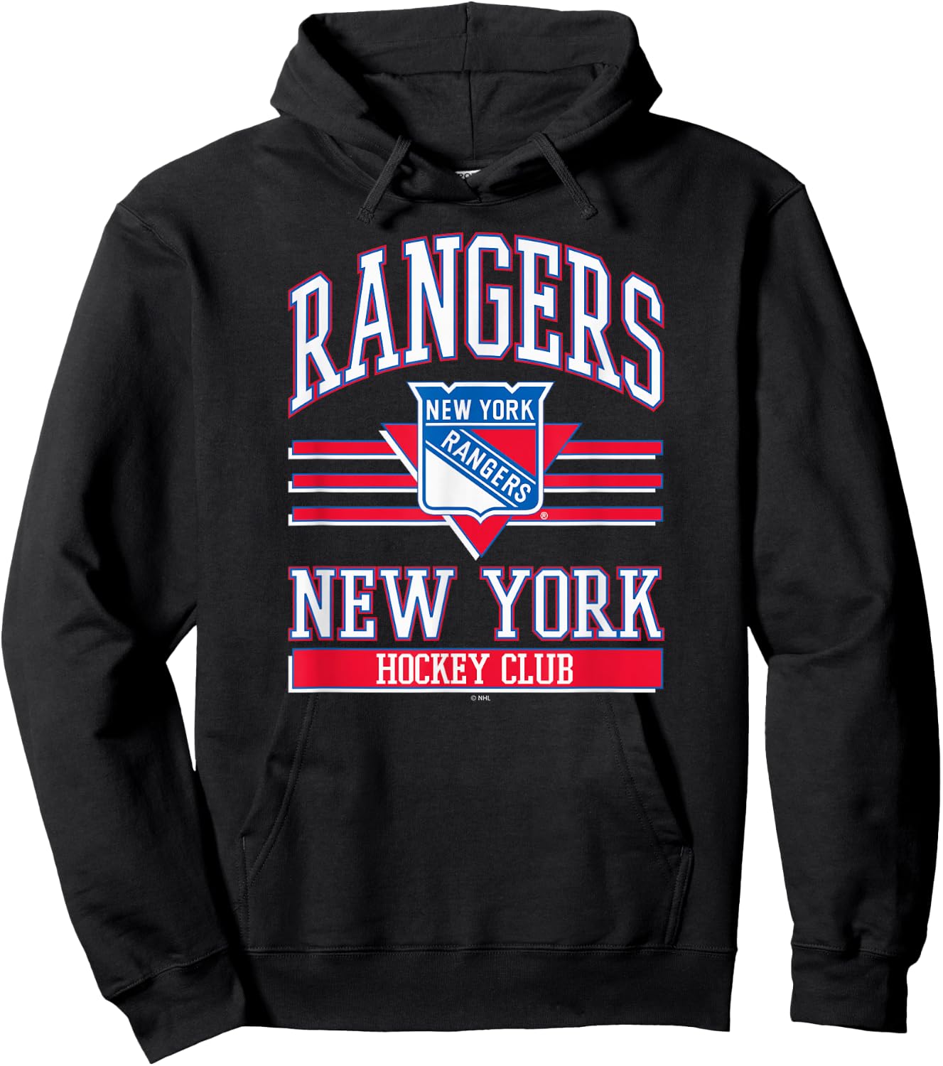 New York Rangers Hockey Club Black Officially Licensed Hoodie - Hoodie | Black