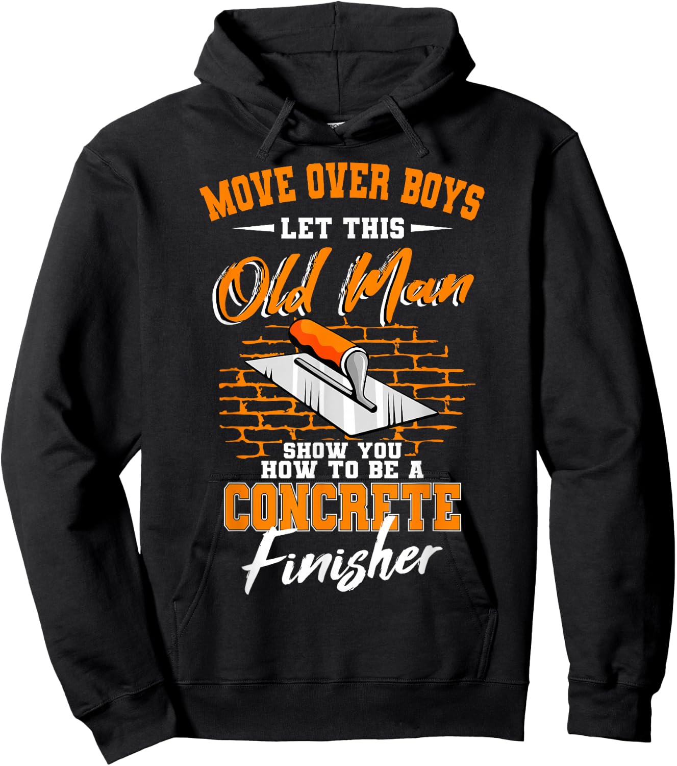 Cool Skilled Old Man Concrete Finisher Laborer Hoodie - Hoodie | Black