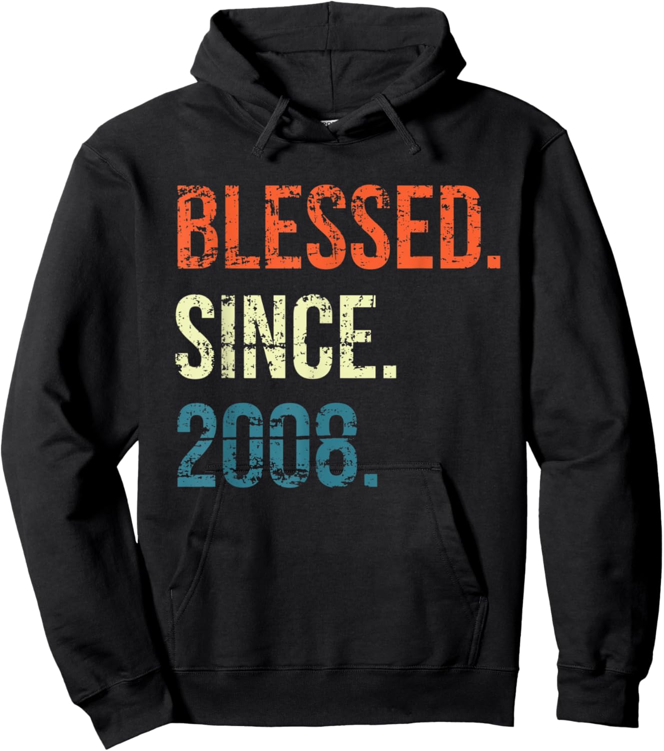 Blessed Since 2008 13th Birthday Gifts Vintage Hoodie - Hoodie | Black