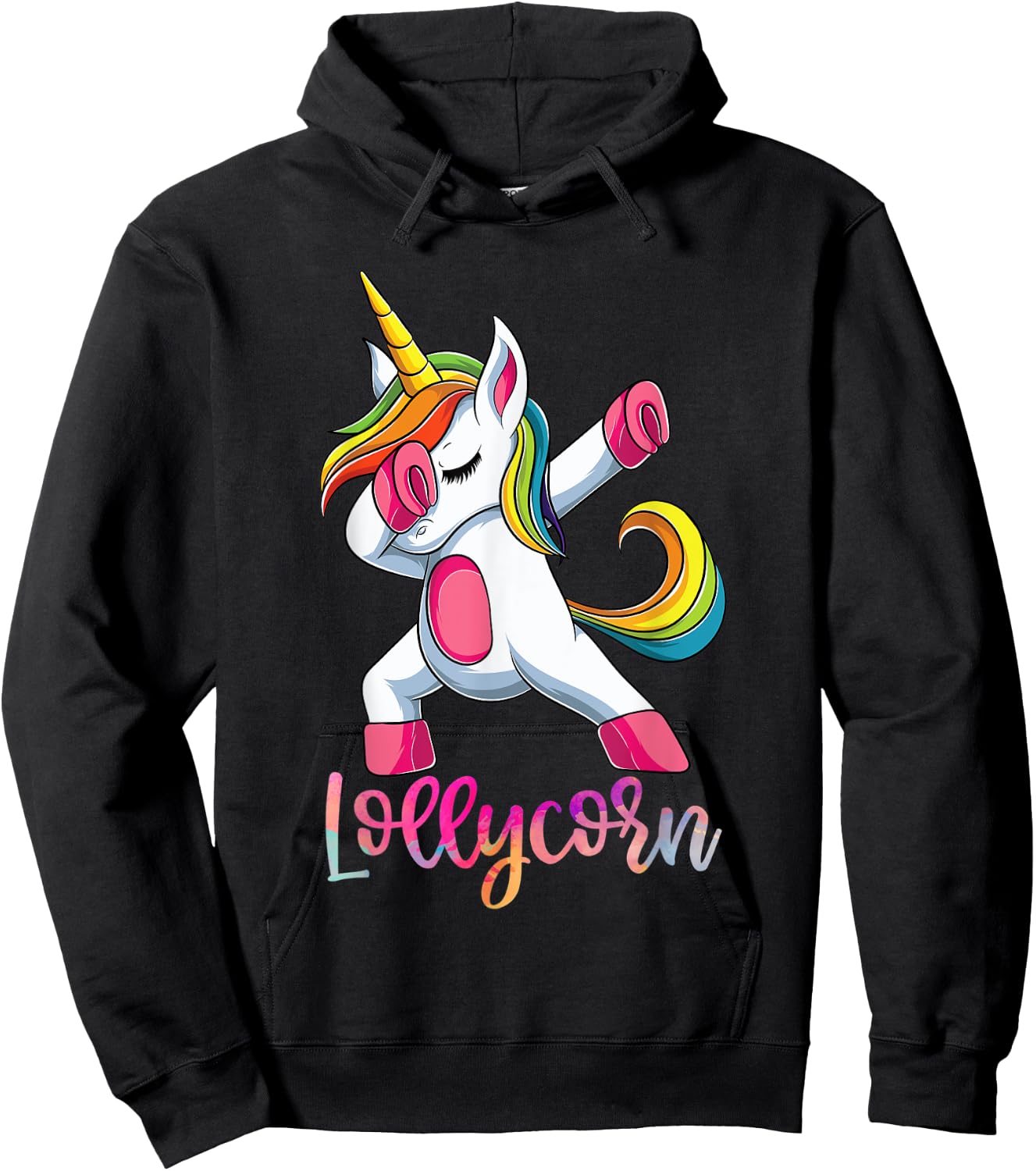 Lollycorn Lolly Unicorn Shirt, Mothers Day Grandma Hoodie - Hoodie | Black