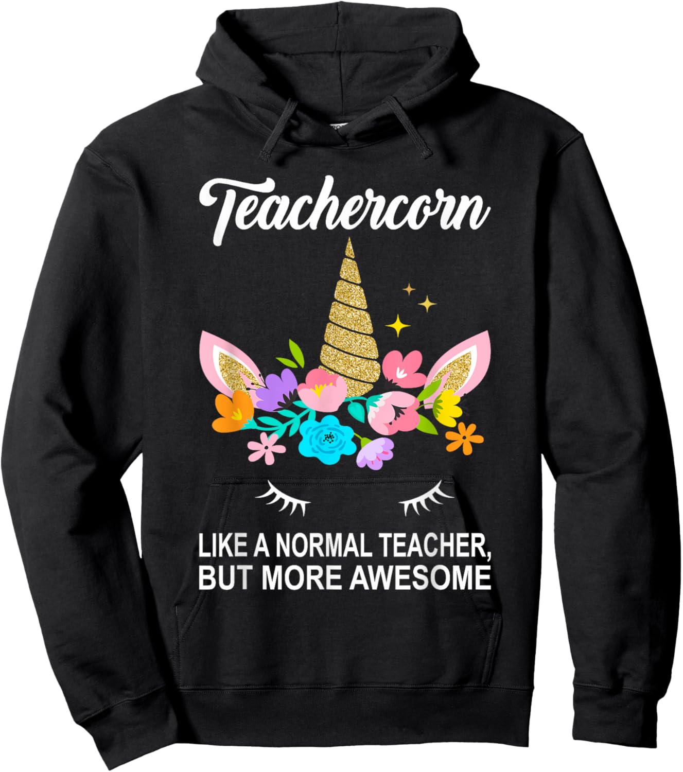 "Teachercorn" Cute Teacher Hoodie - Hoodie | Black
