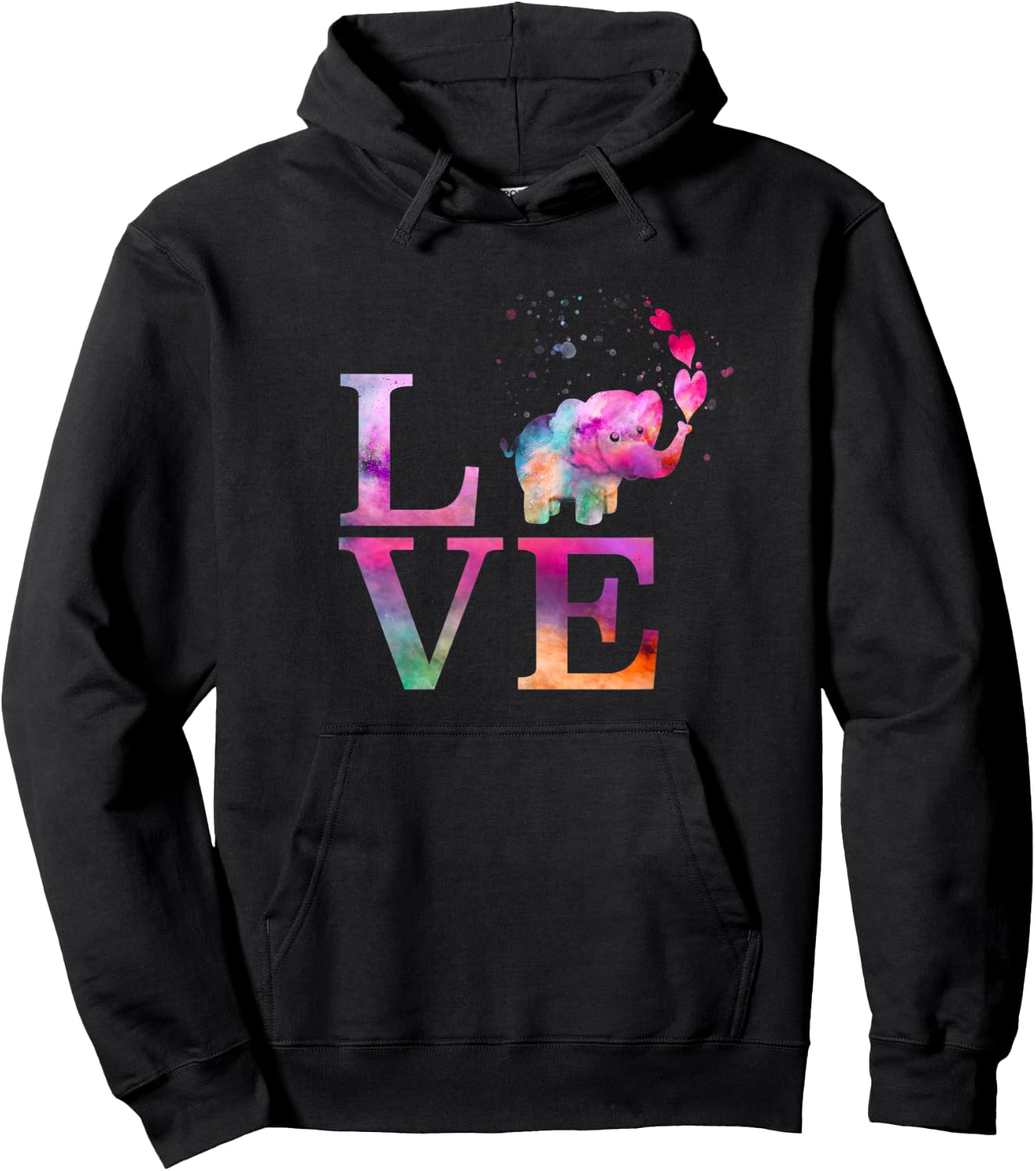 Colorful Baby Elephant Appreciation Day Love Heart Pink Gift Hoodie - Hoodie | Black