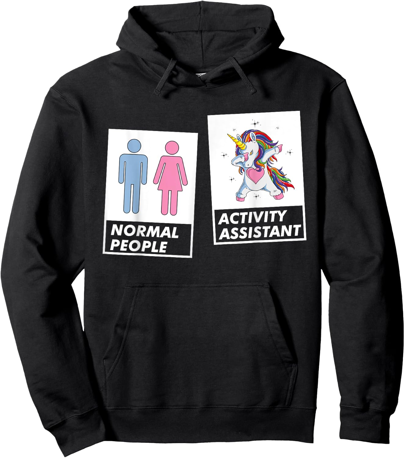 Dabbing Unicorn Activity Assistant Coordinator Professional Hoodie - Hoodie | Black