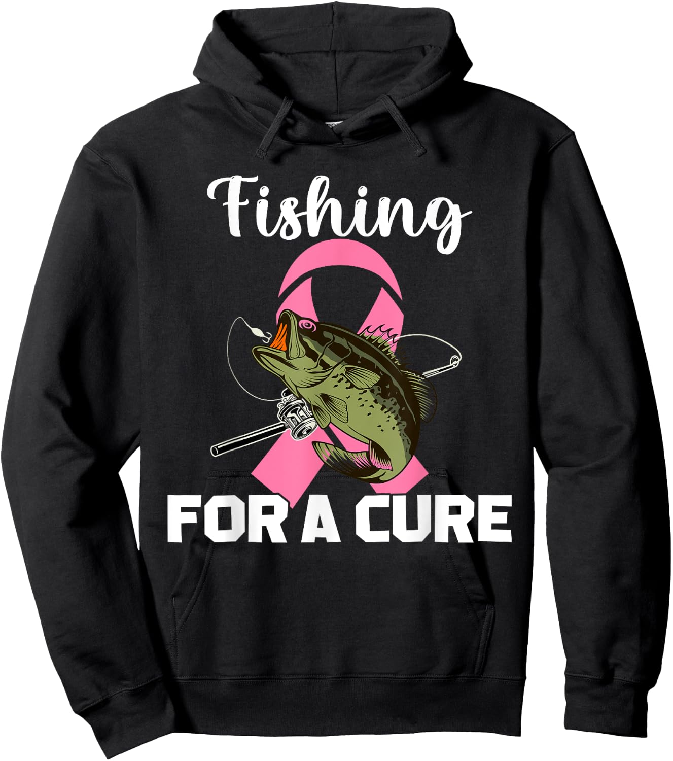 Fishing For A Cure Breast Cancer Awareness Fisher Warrior Hoodie - Hoodie | Black