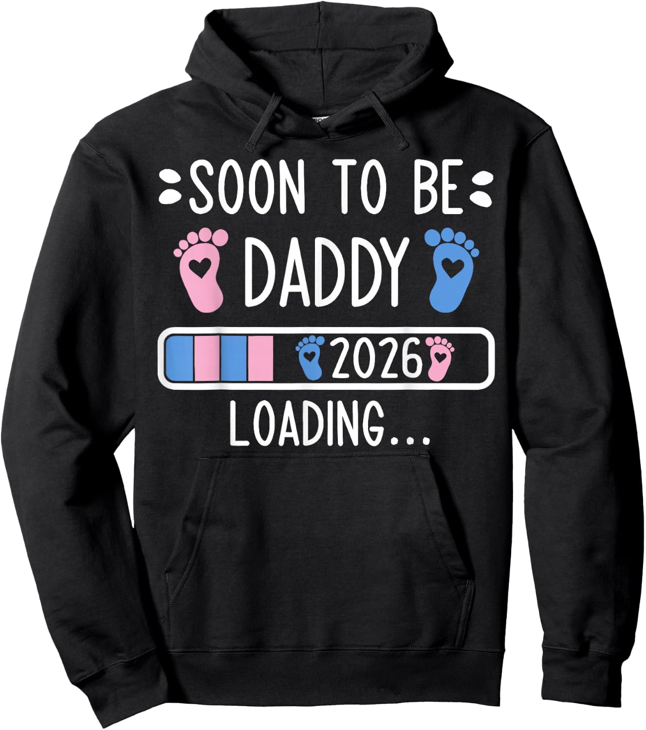 Soon to Be Daddy Est 2026 Loading Pregnancy Announcement Hoodie - Hoodie | Black