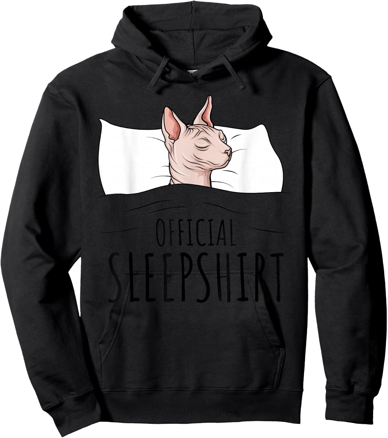Sphynx Cat Sphinx Hairless Cat Official Sleepshirt Hoodie - Hoodie | Black
