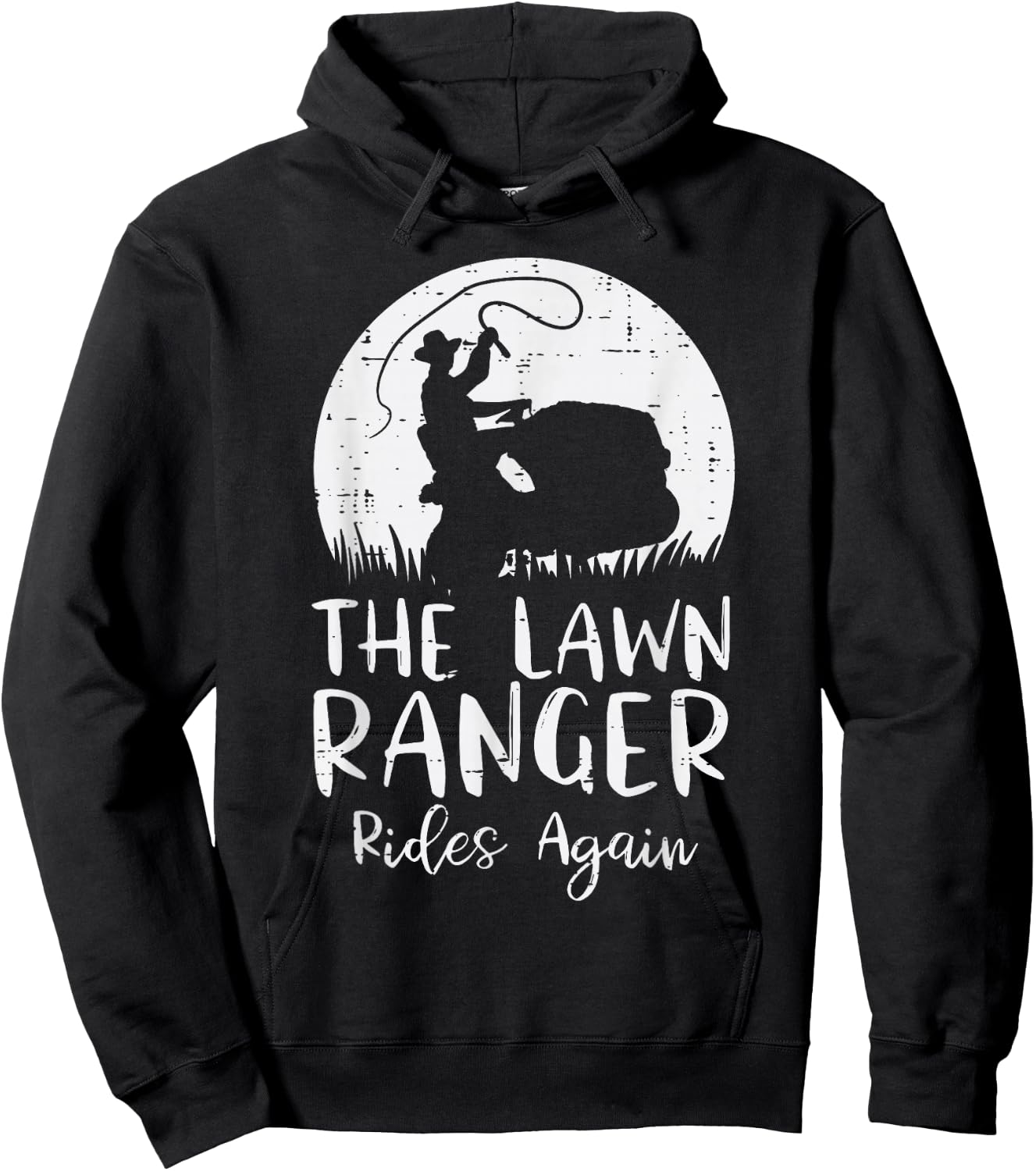 Lawn Ranger Rides Again Funny Mowing Mower Gardening Men Hoodie - Hoodie | Black