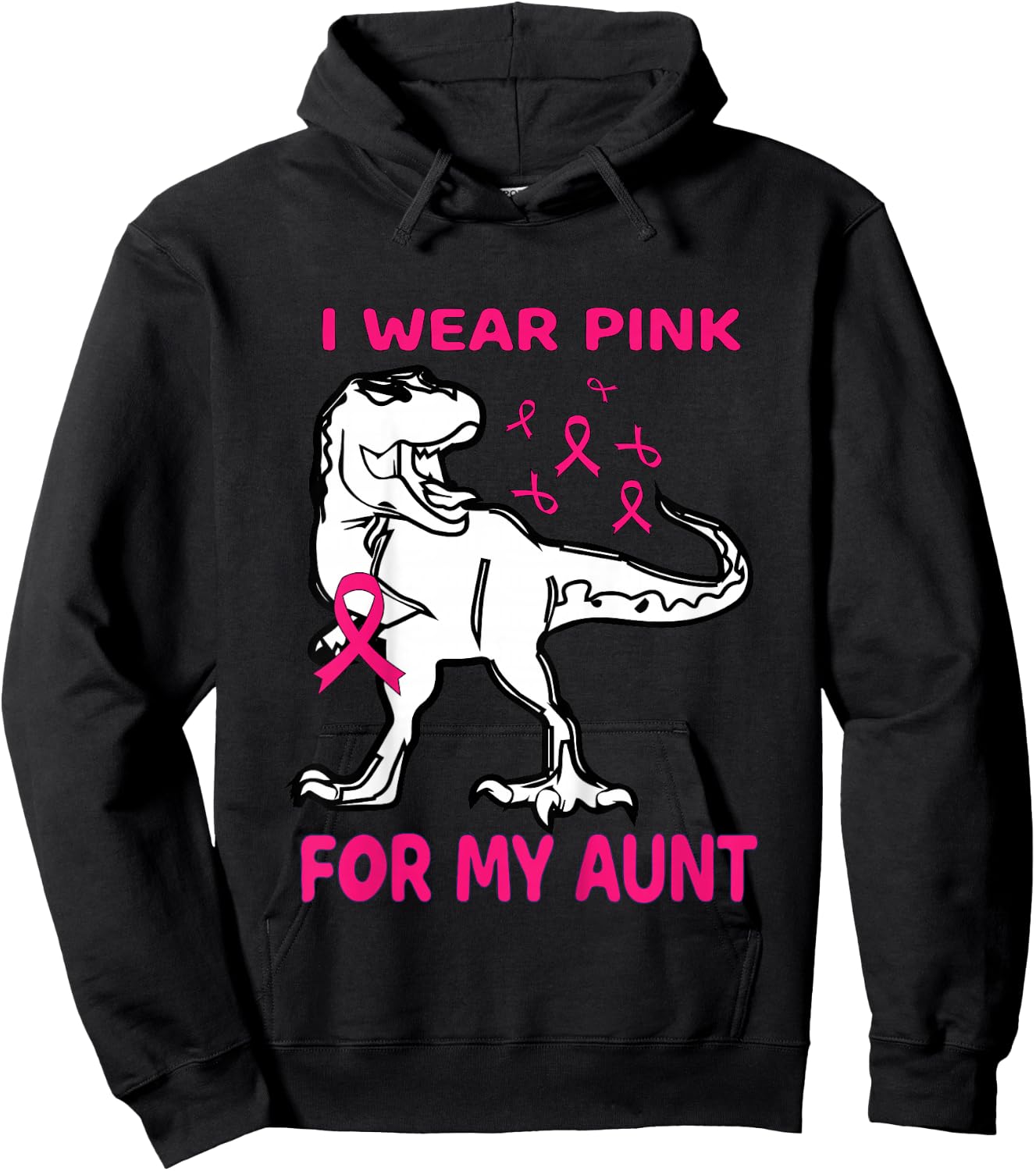 Kids I Wear Pink For My Aunt Breast Cancer Awareness Toddler Hoodie - Hoodie | Black