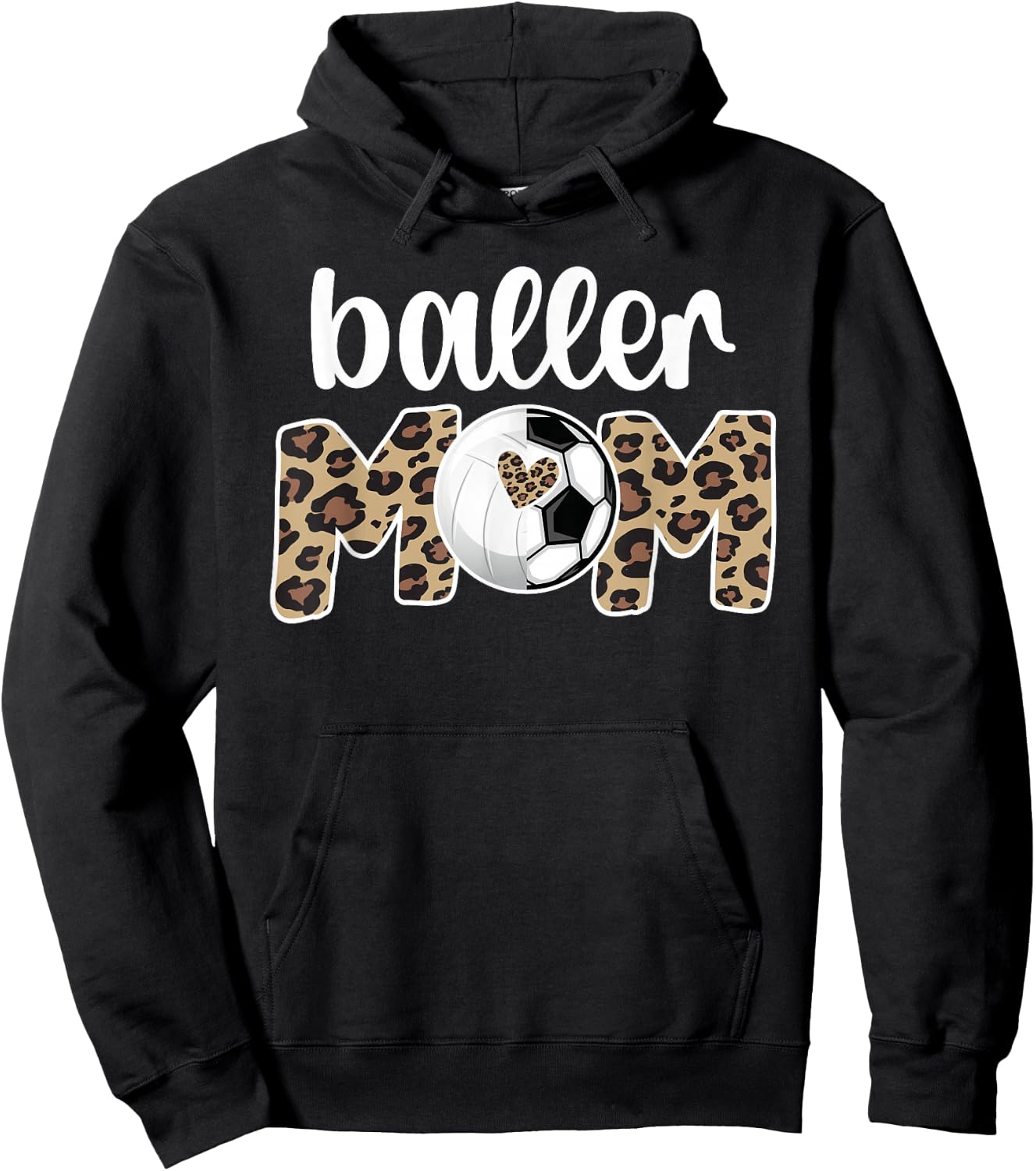Baller Mom Proud Volleyball Soccer Player Mother Hoodie - Hoodie | Black