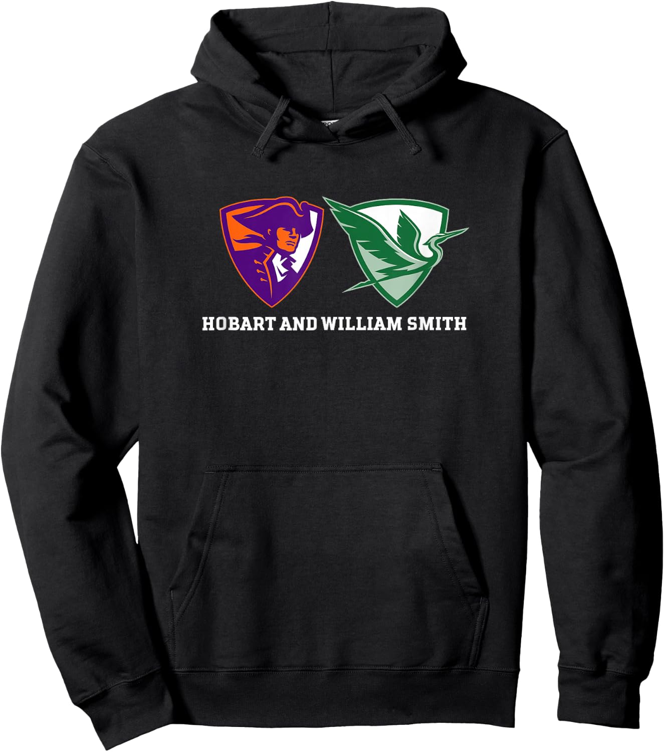Hobart & William Smith Colleges Combined Logo Mark HWSC Hoodie - Hoodie | Black