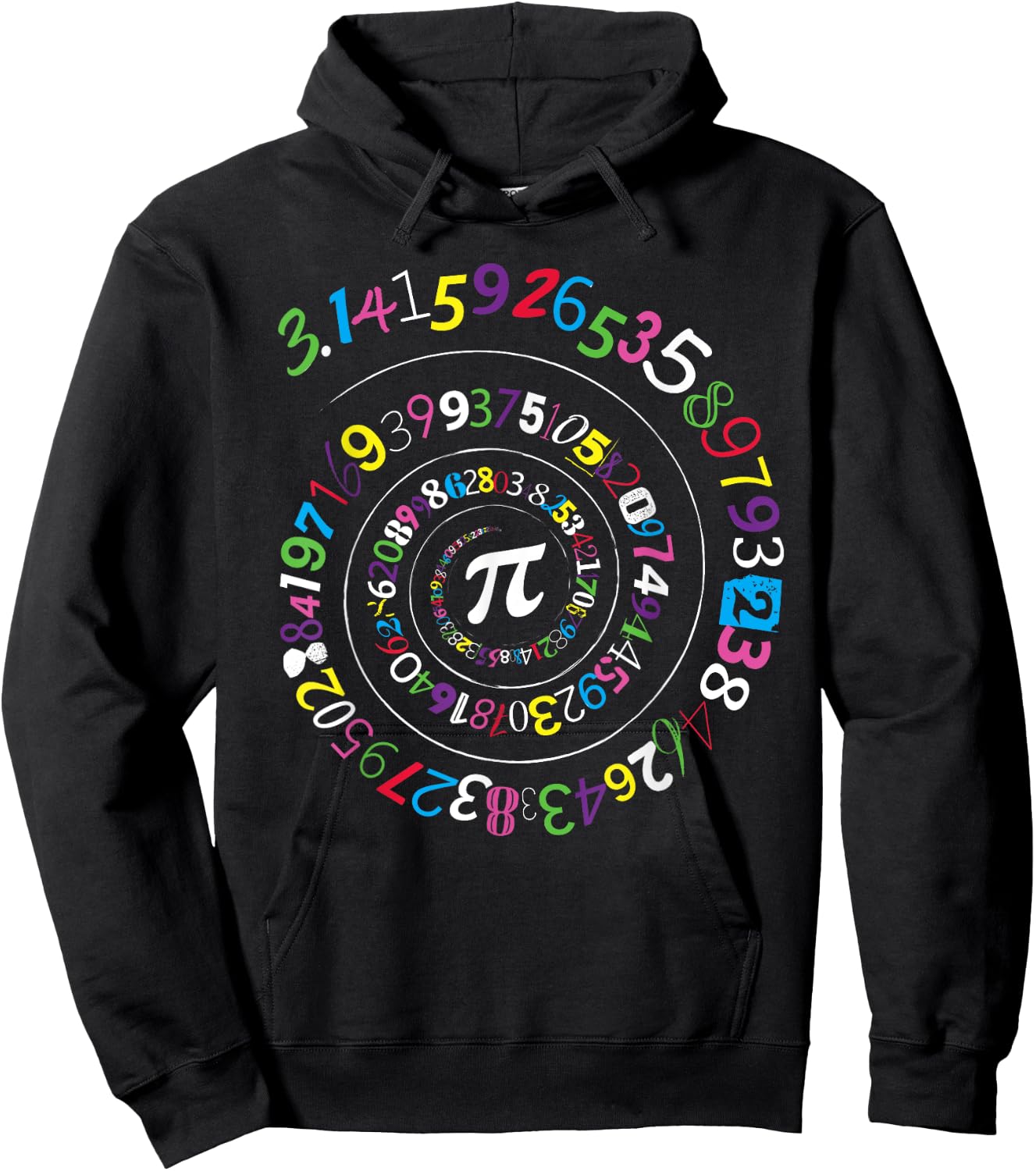 Pi Day Shirt Spiral Pi Color Numbers Teacher Student Hoodie - Hoodie | Black