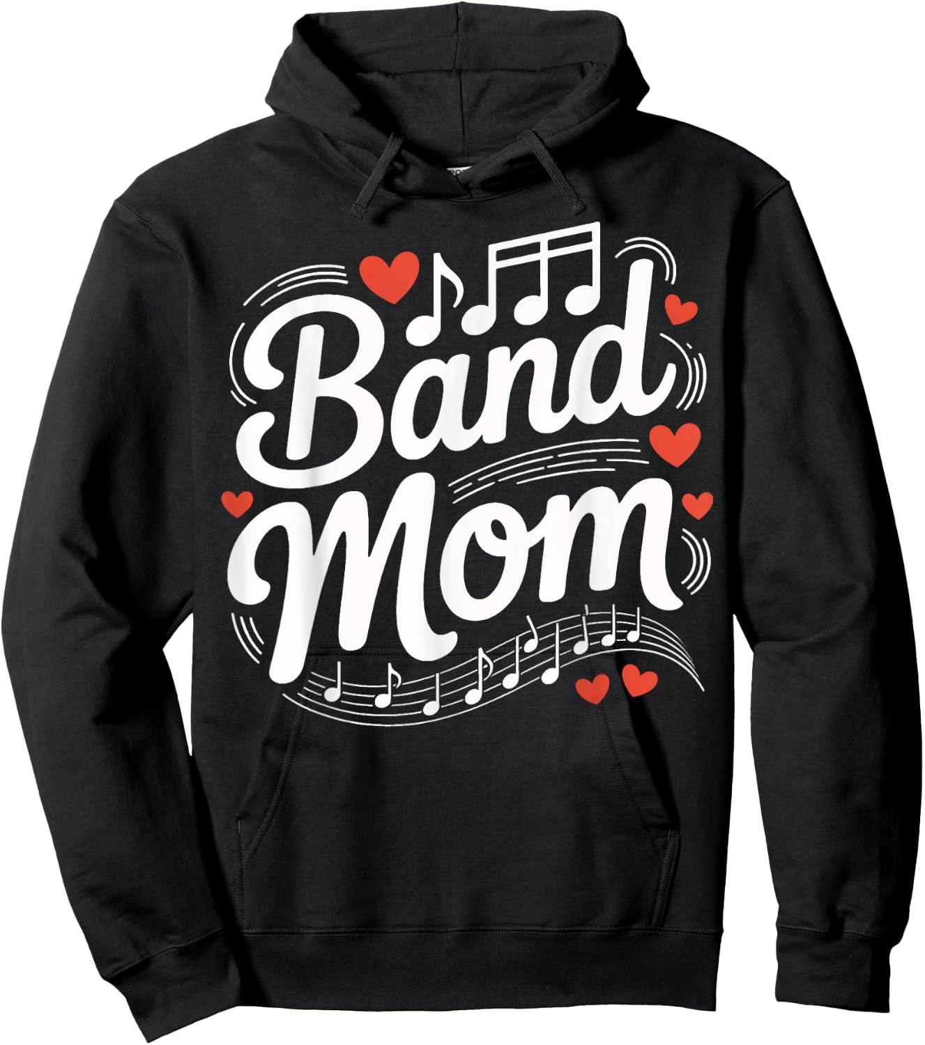 Band Mom Marching Band Performance School Music Parent Hoodie - Hoodie | Black