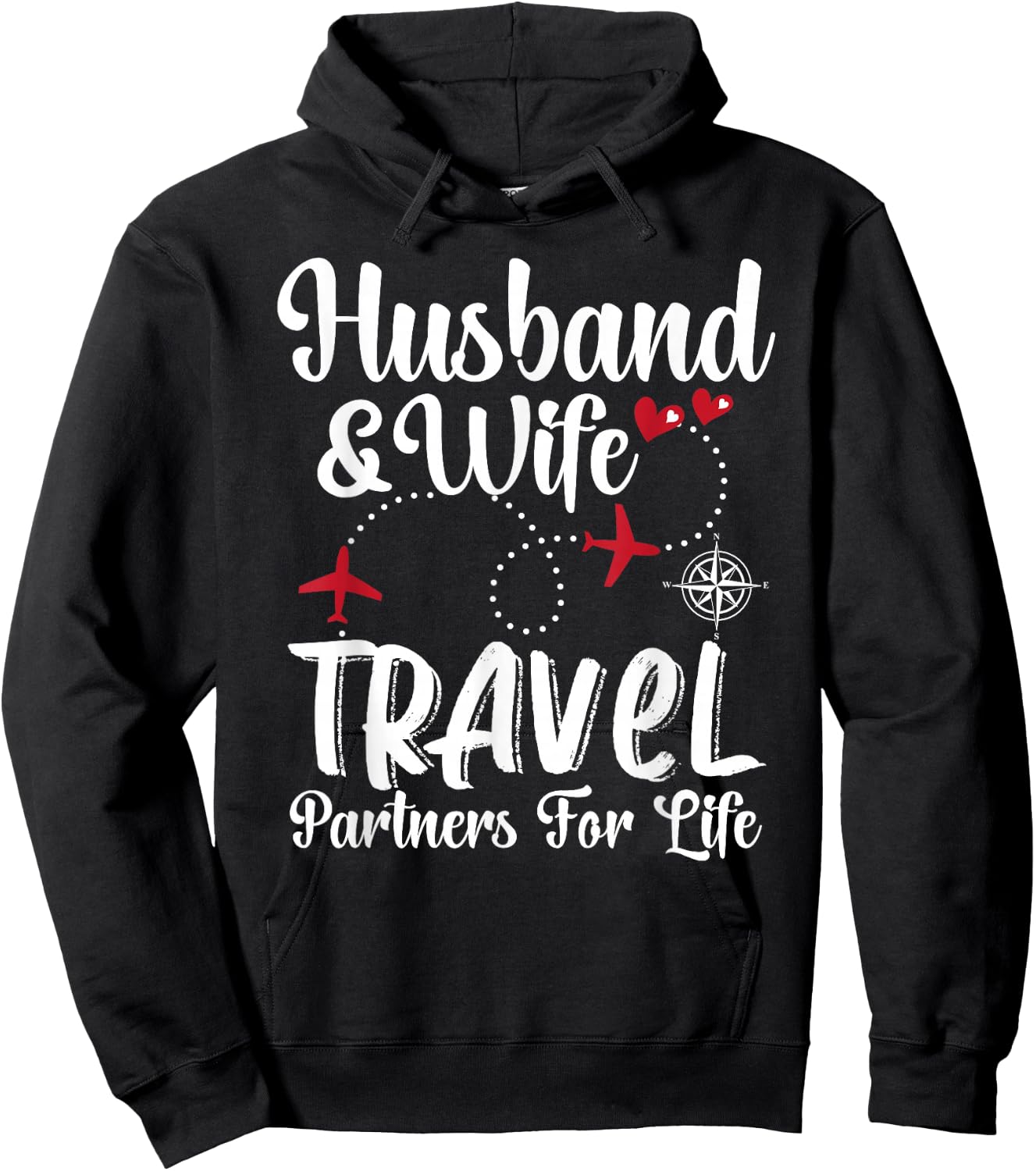 Couple Matching of Husband And Wife Travel Partners For Life Hoodie - Hoodie | Black