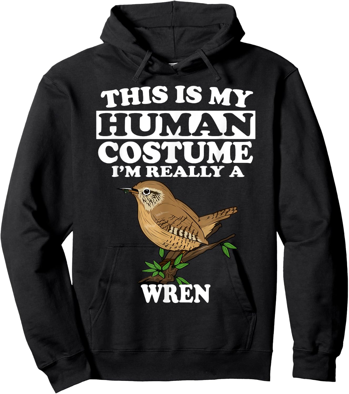 This Is My Human Costume I'm Really a Wren Bird Birding Gift Hoodie - Hoodie | Black