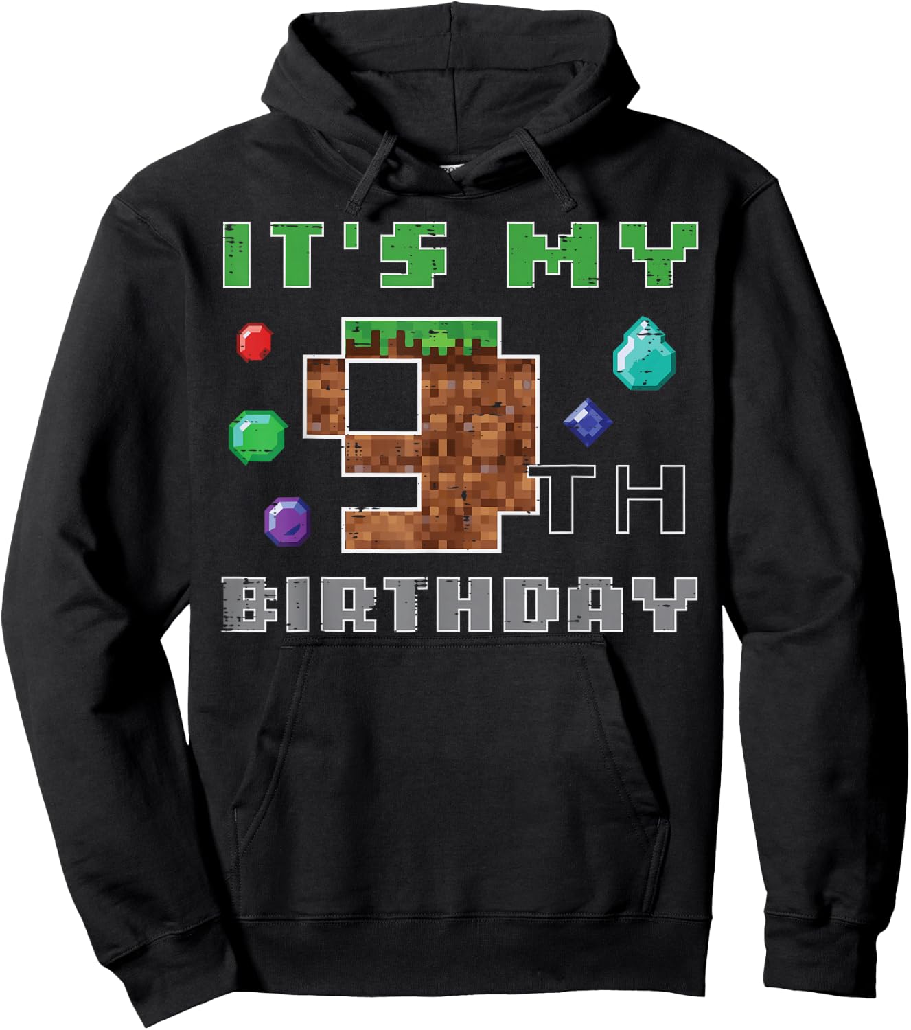 My 9th Birthday Pixel 9 Gamer Video Gaming Boys Kids Youth Hoodie - Hoodie | Black