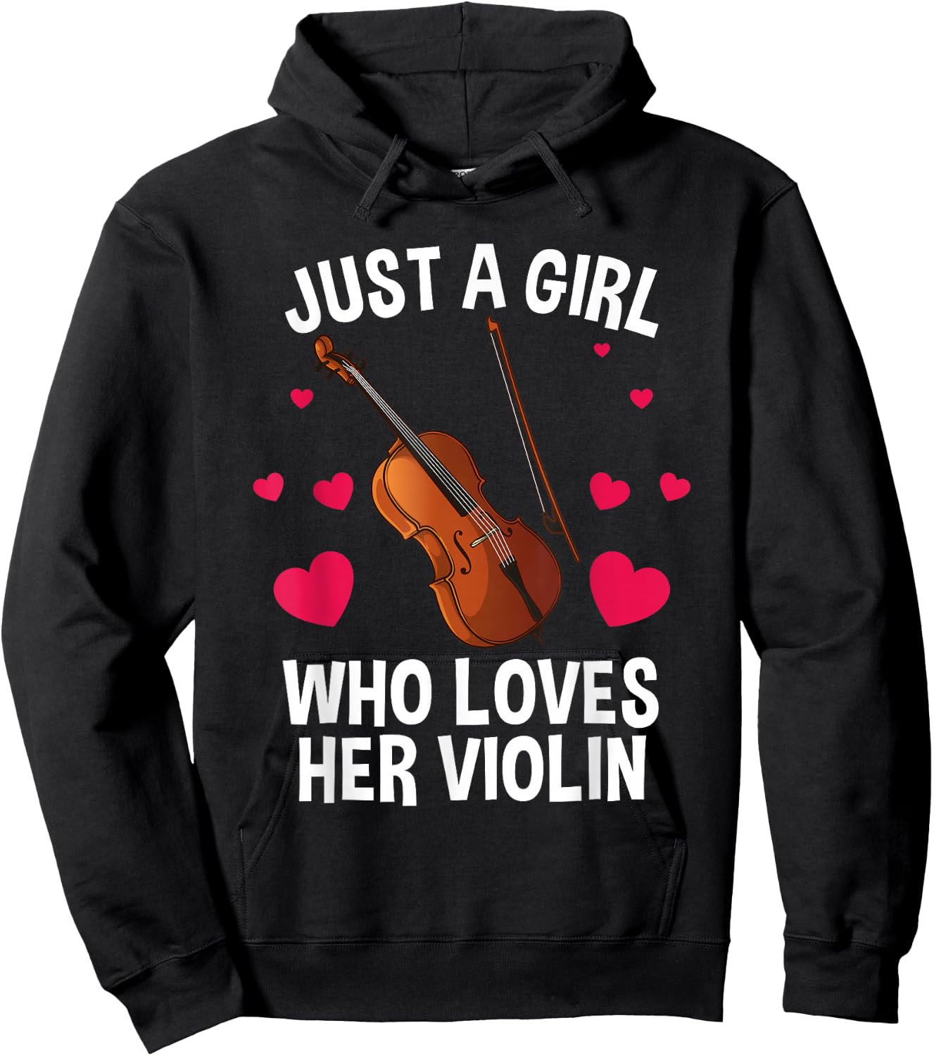 Cool Violin Girls Fiddle Music Lover Violin Player Hoodie - Hoodie | Black
