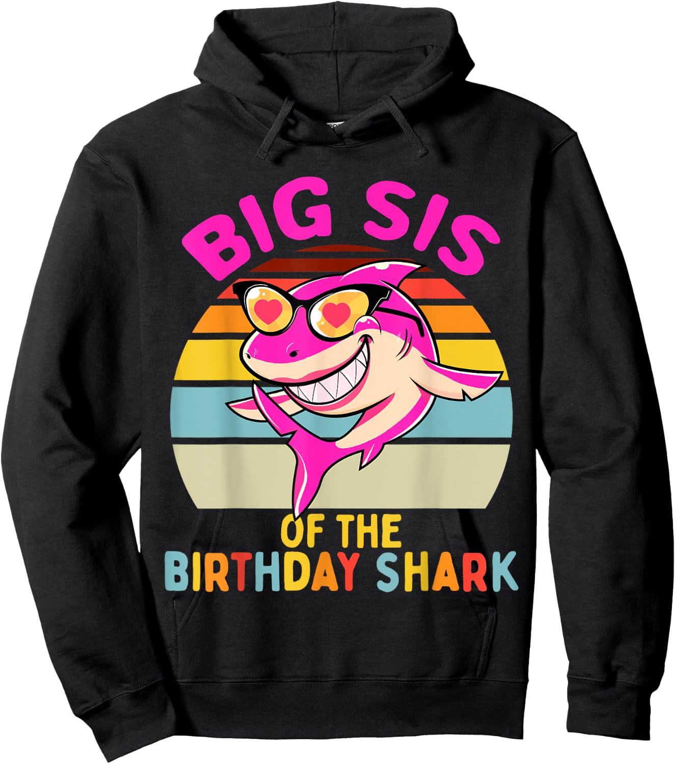 Big Sis of the Shark Birthday Sister Matching Family Hoodie - Hoodie | Black
