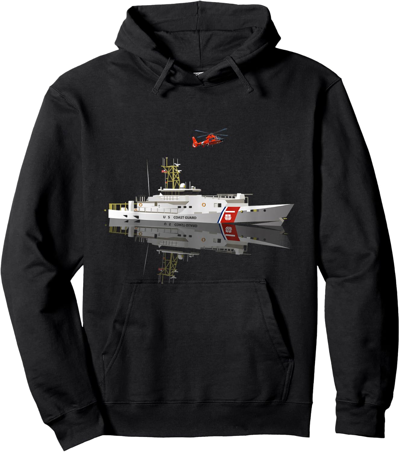 U.S Coastguard Coast Guard Veteran Flag USCG Veterans Day Hoodie - Hoodie | Black