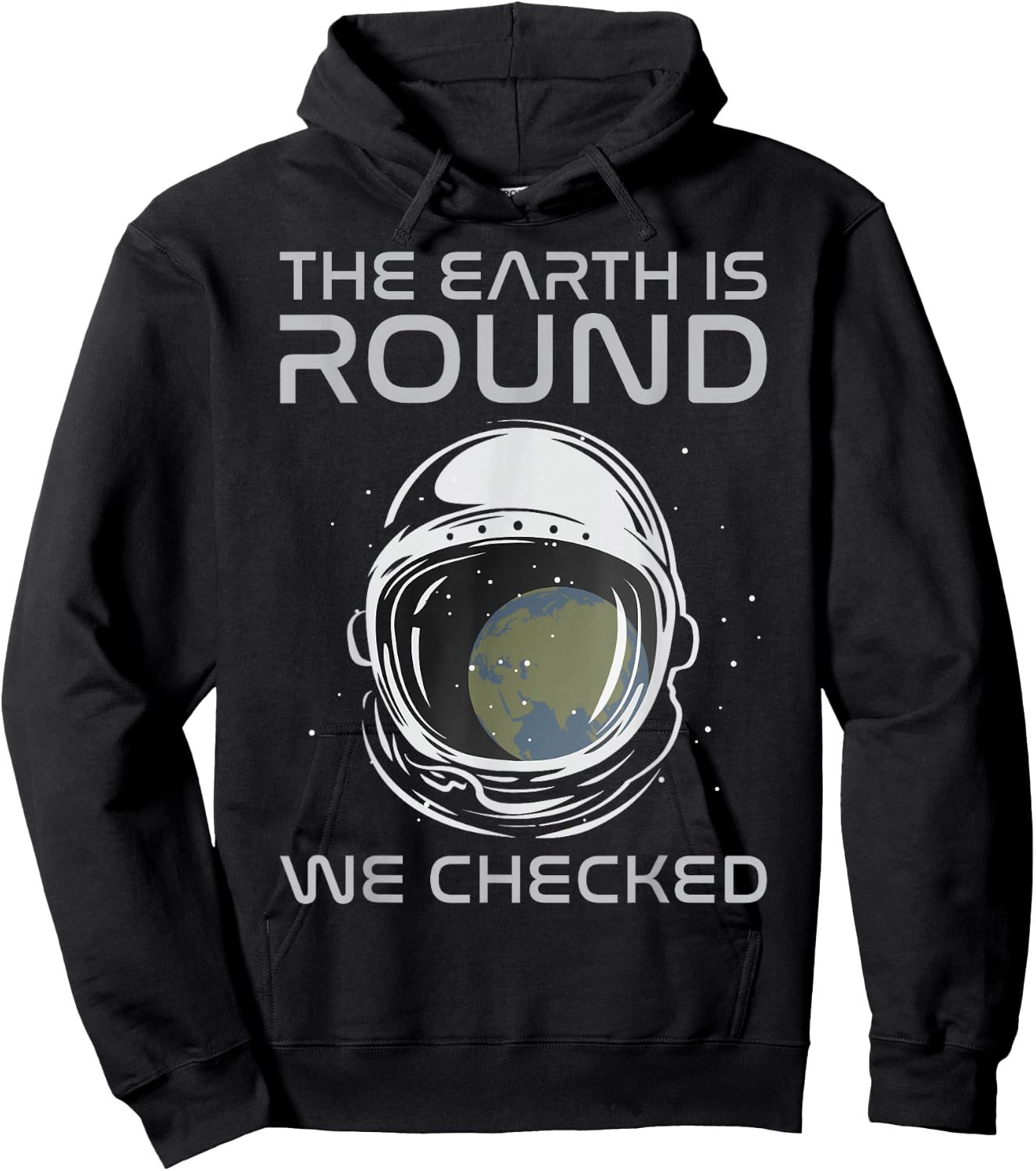 The Earth is Round We Checked Astronaut Round Earther Hoodie - Hoodie | Black