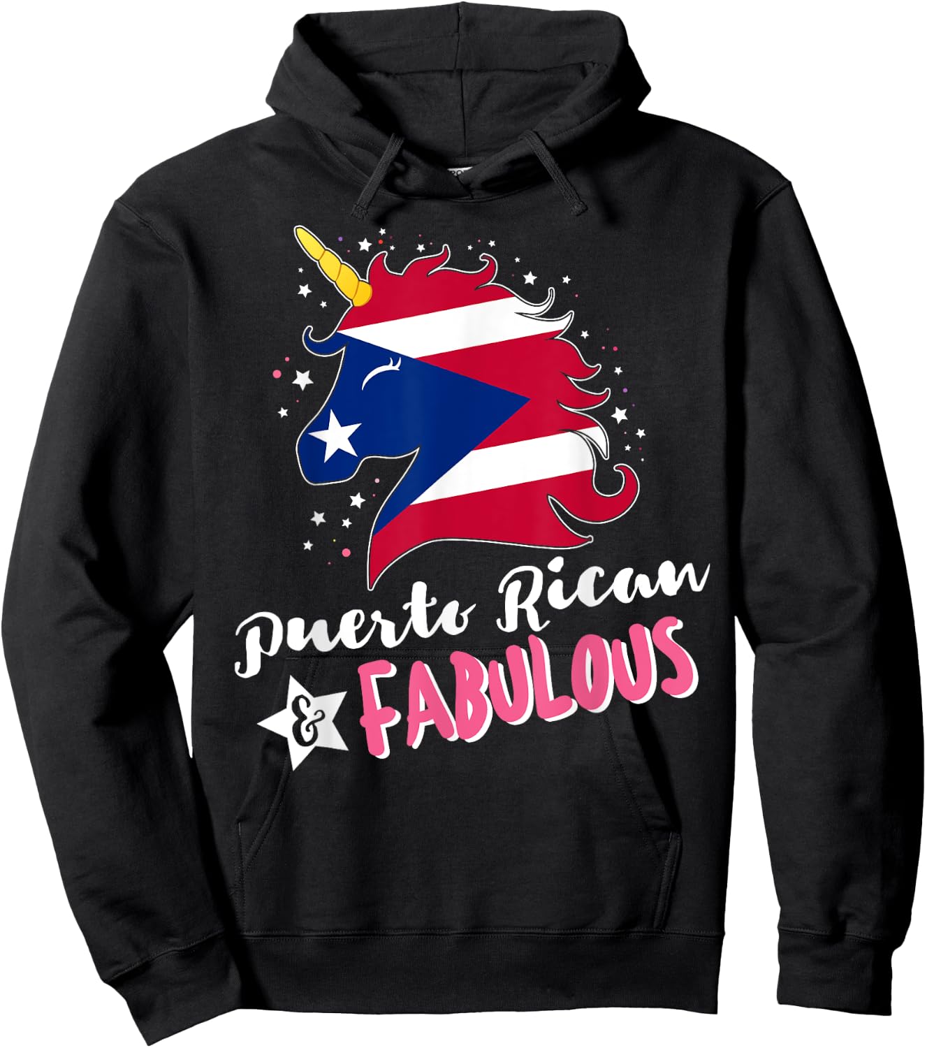 Puerto Rican Unicorn Puerto Rico Flag Hoodie - Hoodie | Black
