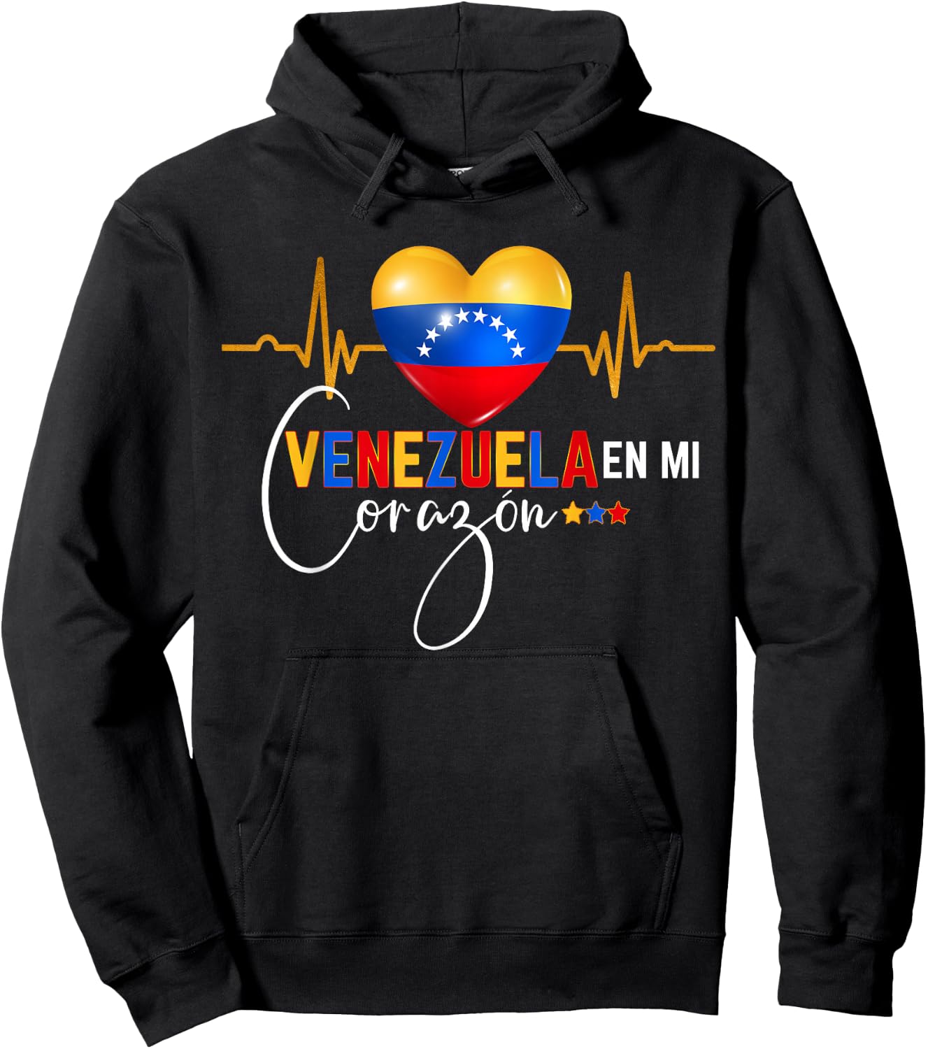 Venezuela en el Corazon Venezuelan Pride Small Hoodie - Hoodie | Black