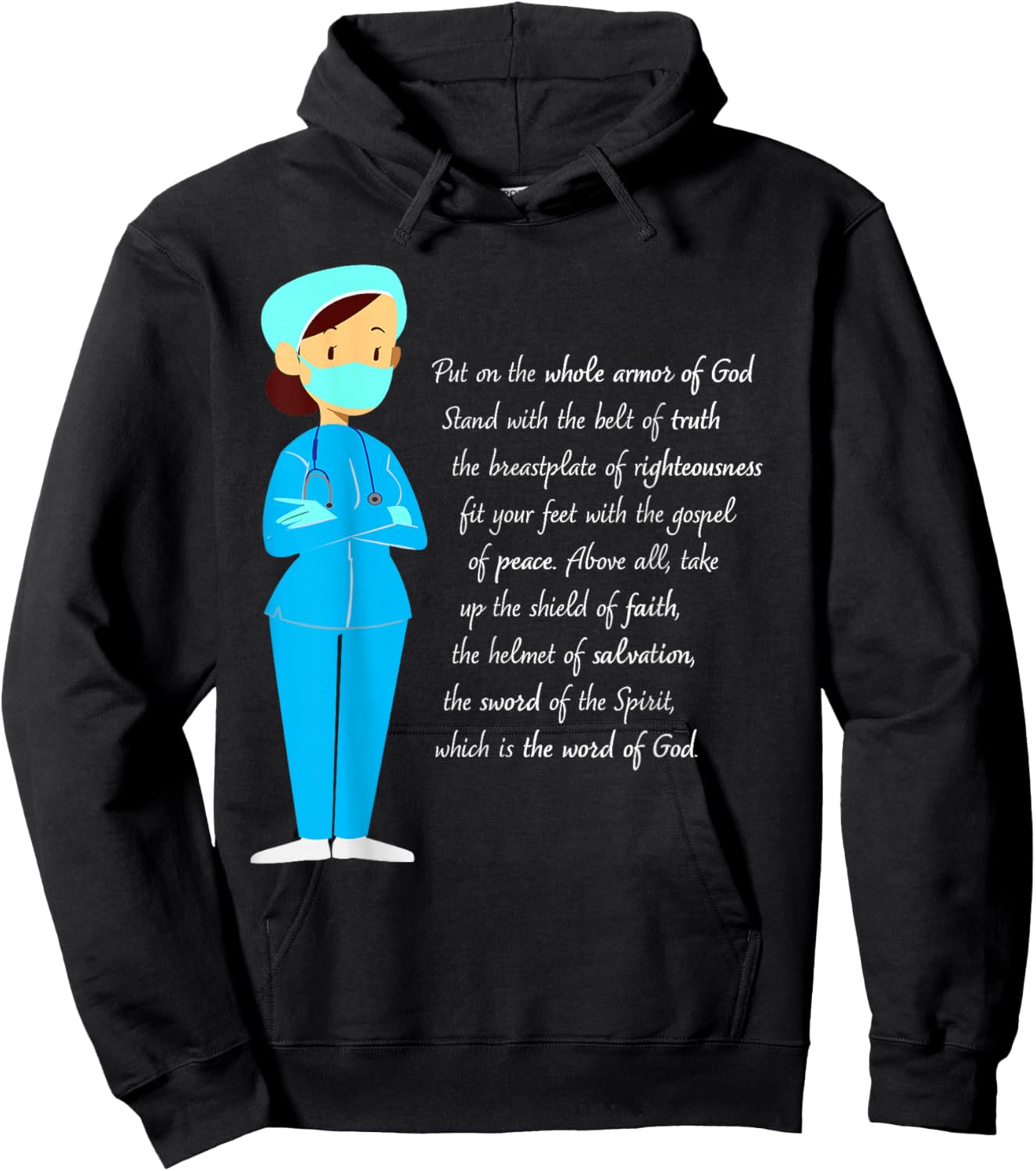 Jesus Shield of Faith Armor of God Doctor Physician Nurse Hoodie - Hoodie | Black