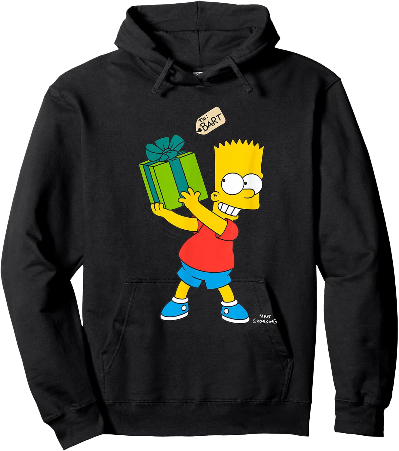 The Simpsons Bart Simpsons Present Time Holiday Hoodie - Hoodie | Black