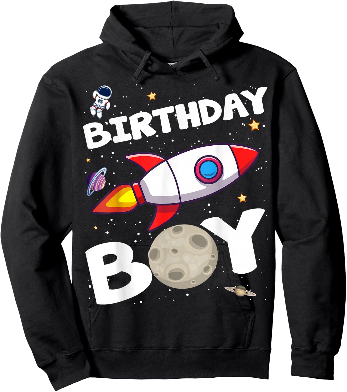 Birthday Boy Astronaut Space Theme Birthday Party Matching Hoodie - Hoodie | Black
