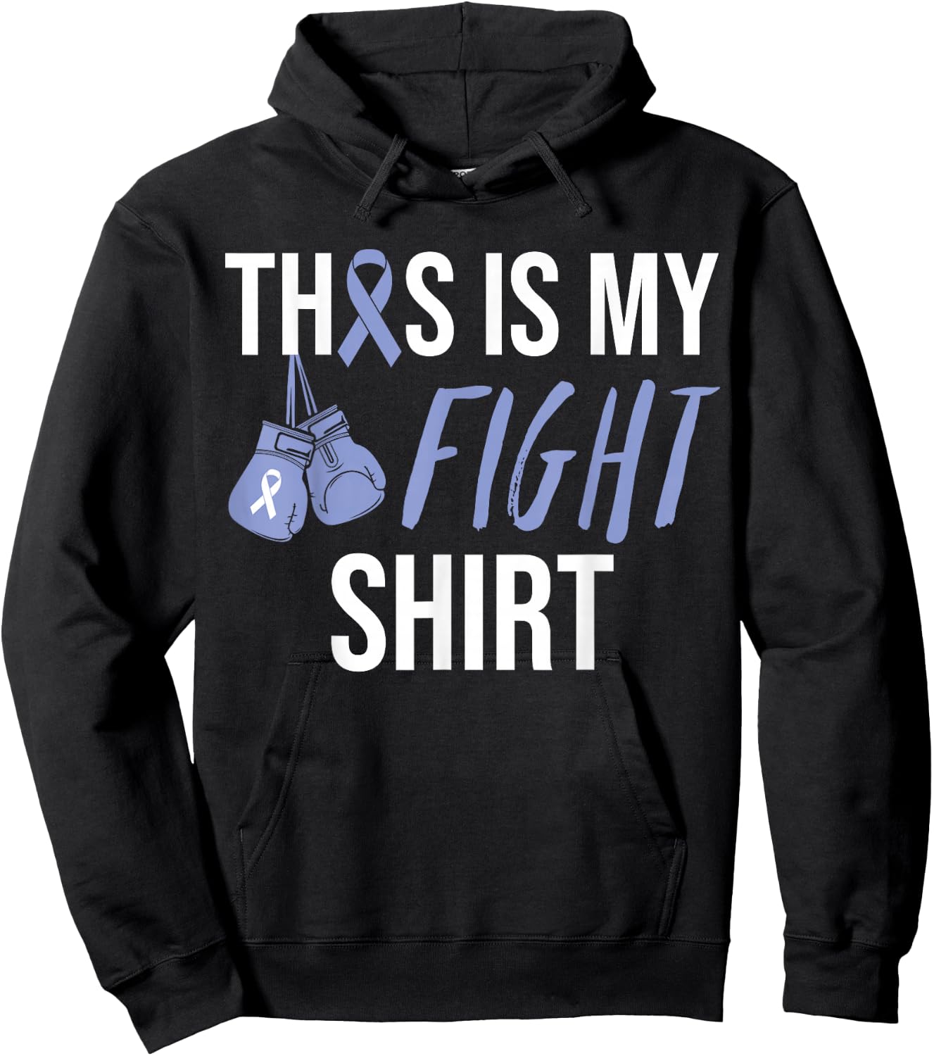 Esophageal Cancer Awareness Purple Periwinkle Ribbon Hoodie - Hoodie | Black