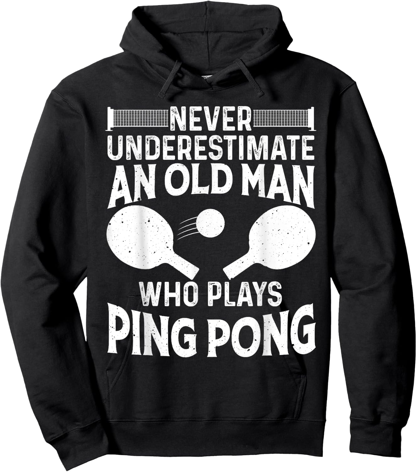 Funny Ping Pong Design Men Dad Grandpa Table Tennis Player Hoodie - Hoodie | Black