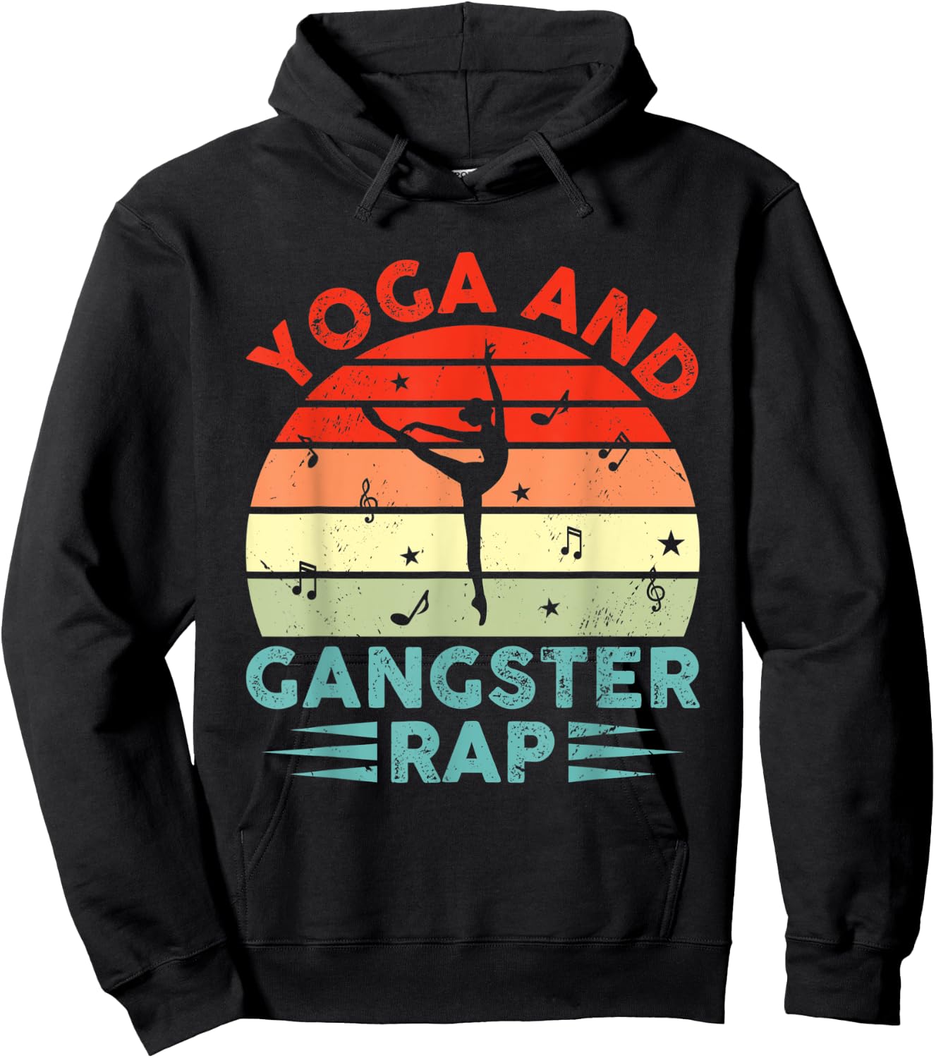 Yoga And Gangster Rap Funny Yoga Practitioner Rapping Fan Hoodie - Hoodie | Black