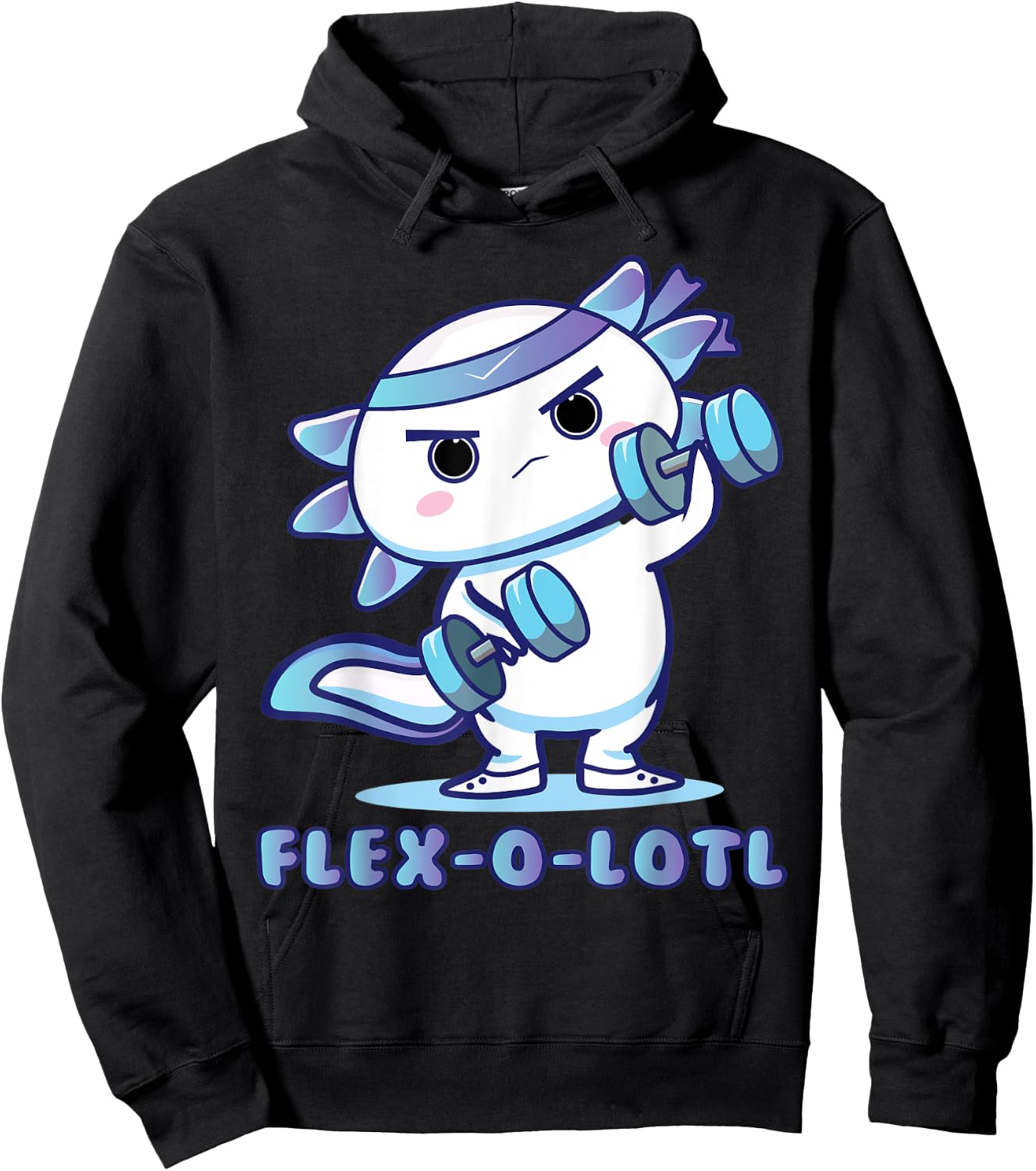Flexolotl Axolotl Workout Mexican Salamander weightlifting Hoodie - Hoodie | Black