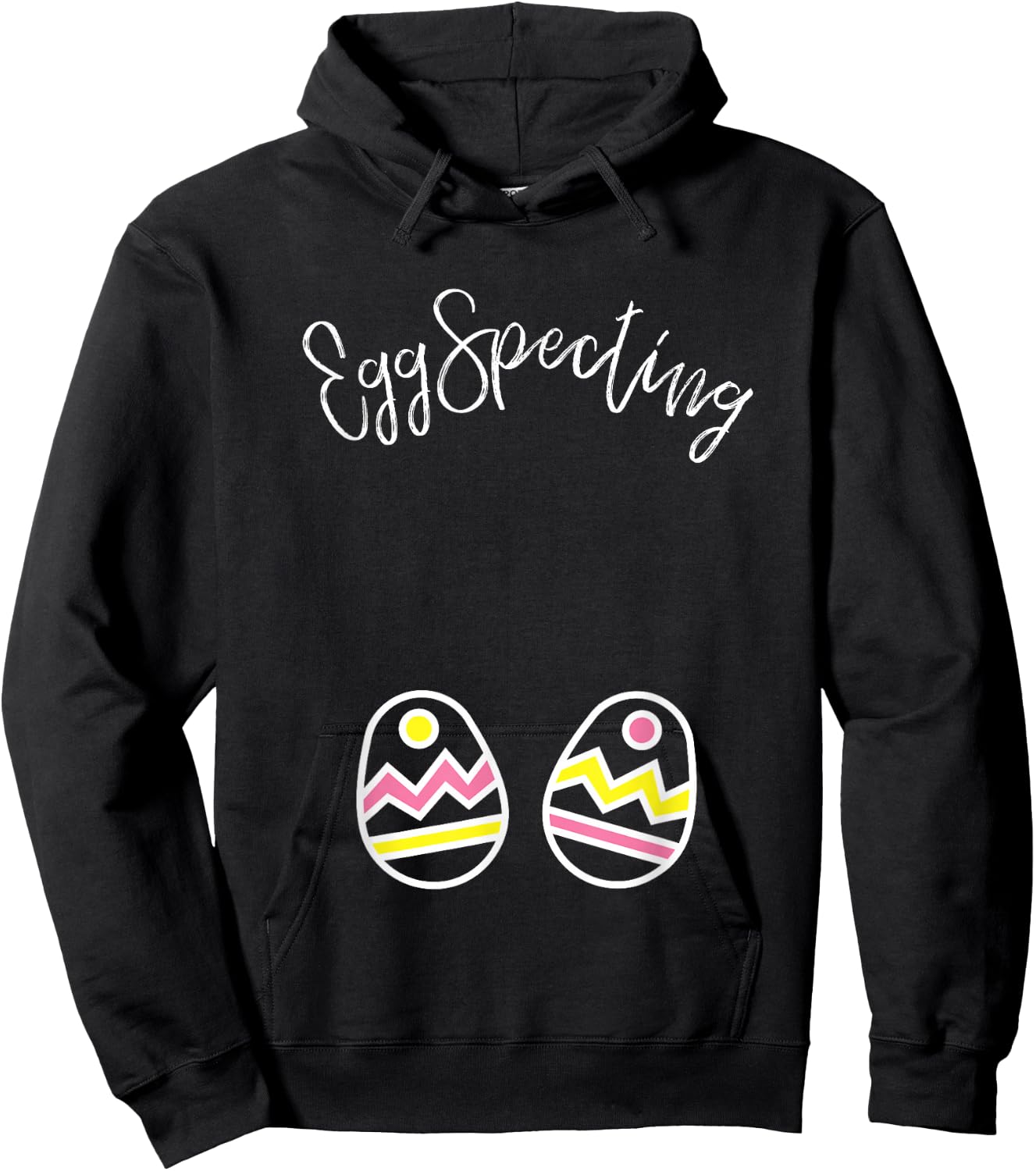 Easter Pregnant Shirt - EggSpecting Twins Hoodie - Hoodie | Black