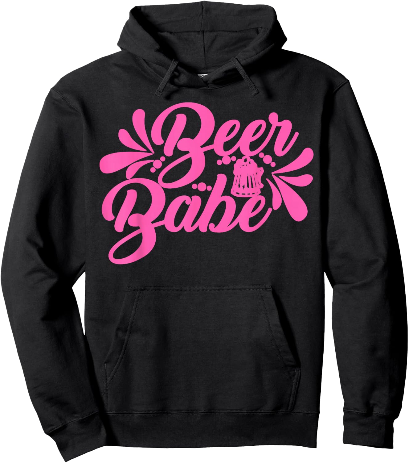 Funny Beer Babe Letter Print Drinking Booze Lover Hoodie - Hoodie | Black