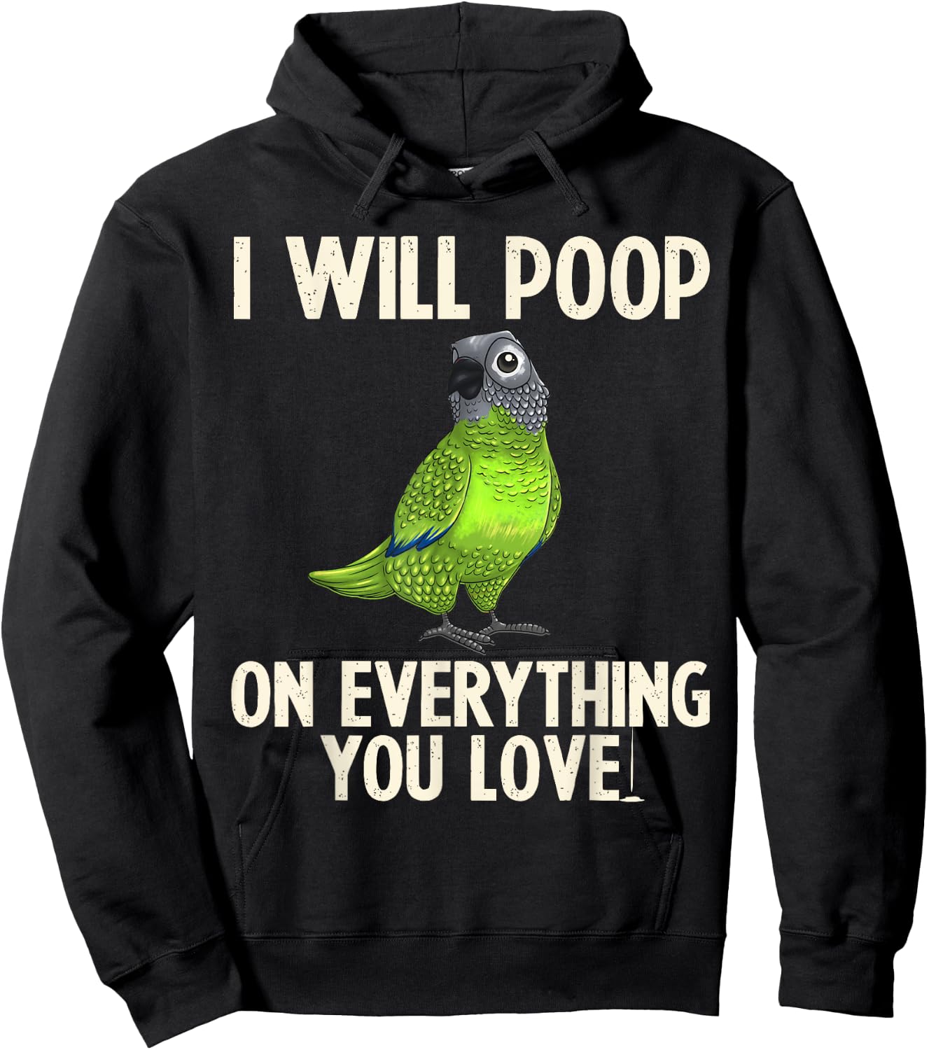 Funny Dusky Conure Design Parrot Lover Men Women Pet Bird Hoodie - Hoodie | Black