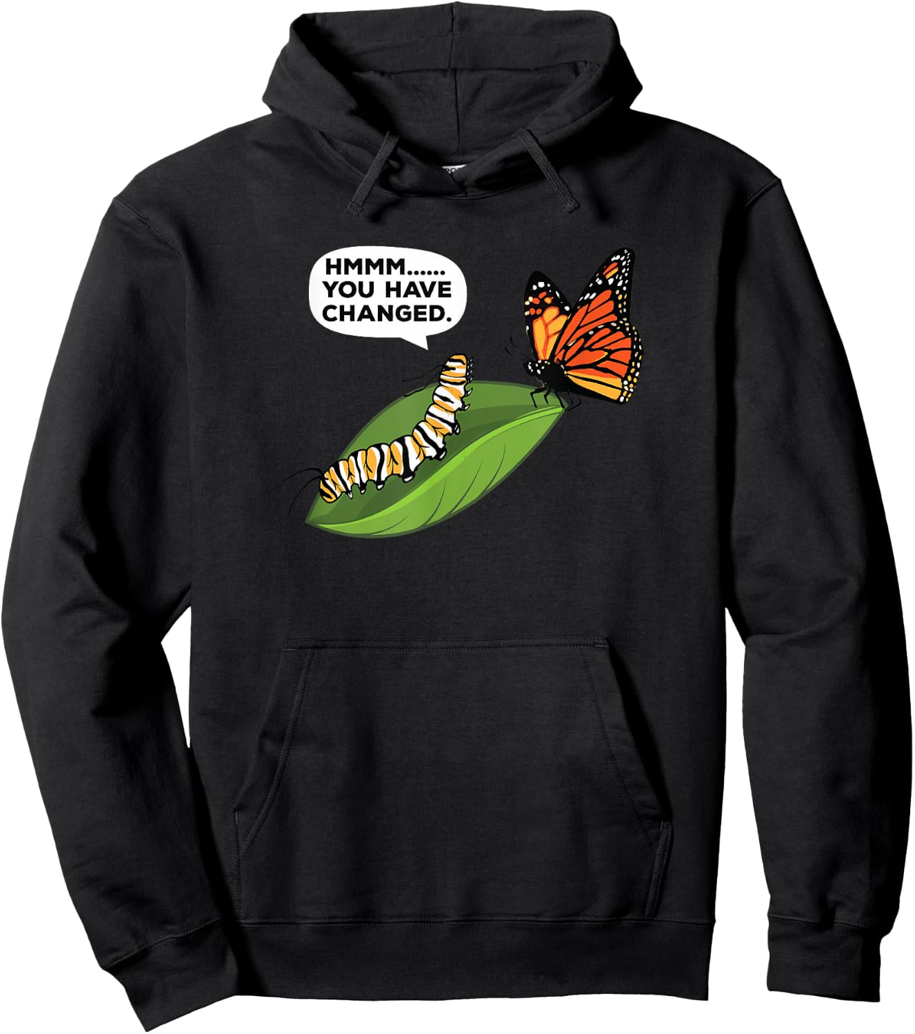 Funny Caterpillar Lifecycle Metamorphosis Monarch Butterfly Hoodie - Hoodie | Black