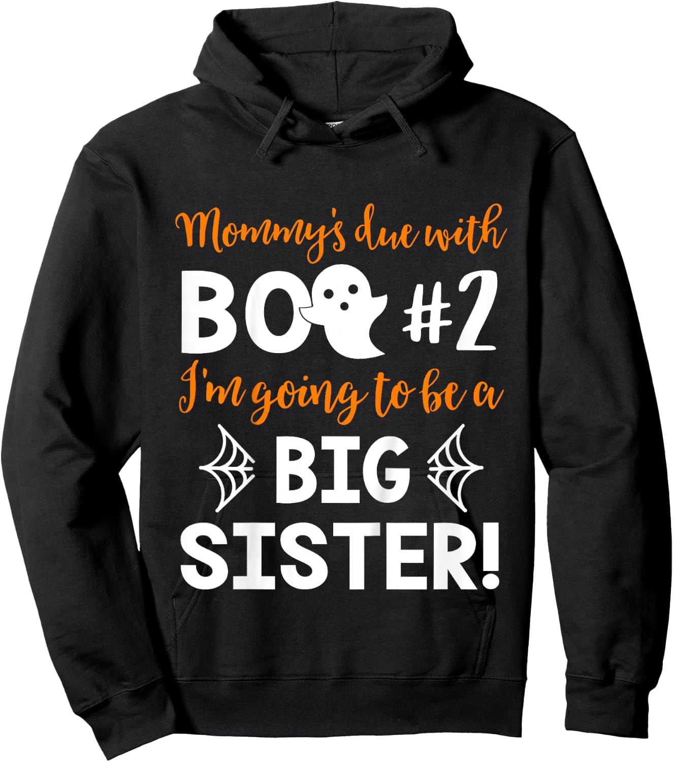 Kids Big Sister Halloween Pregnancy Announcement Shirt Boo #2 Hoodie - Hoodie | Black