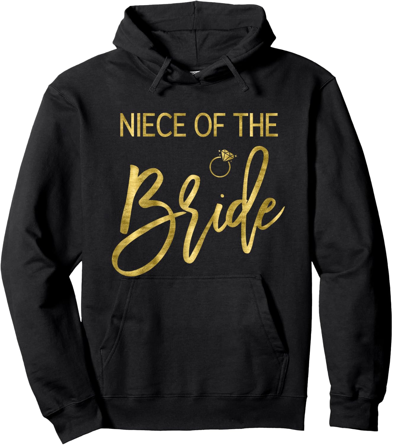 Bridal Party Niece Of The Bride Shirt Ring Graphics Light Hoodie - Hoodie | Black