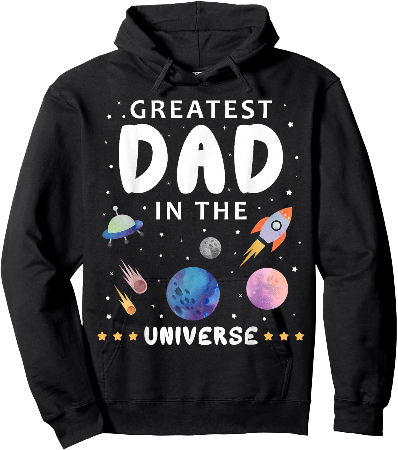 Greatest Dad In The Universe Science Spaceship Family Hoodie - Hoodie | Black