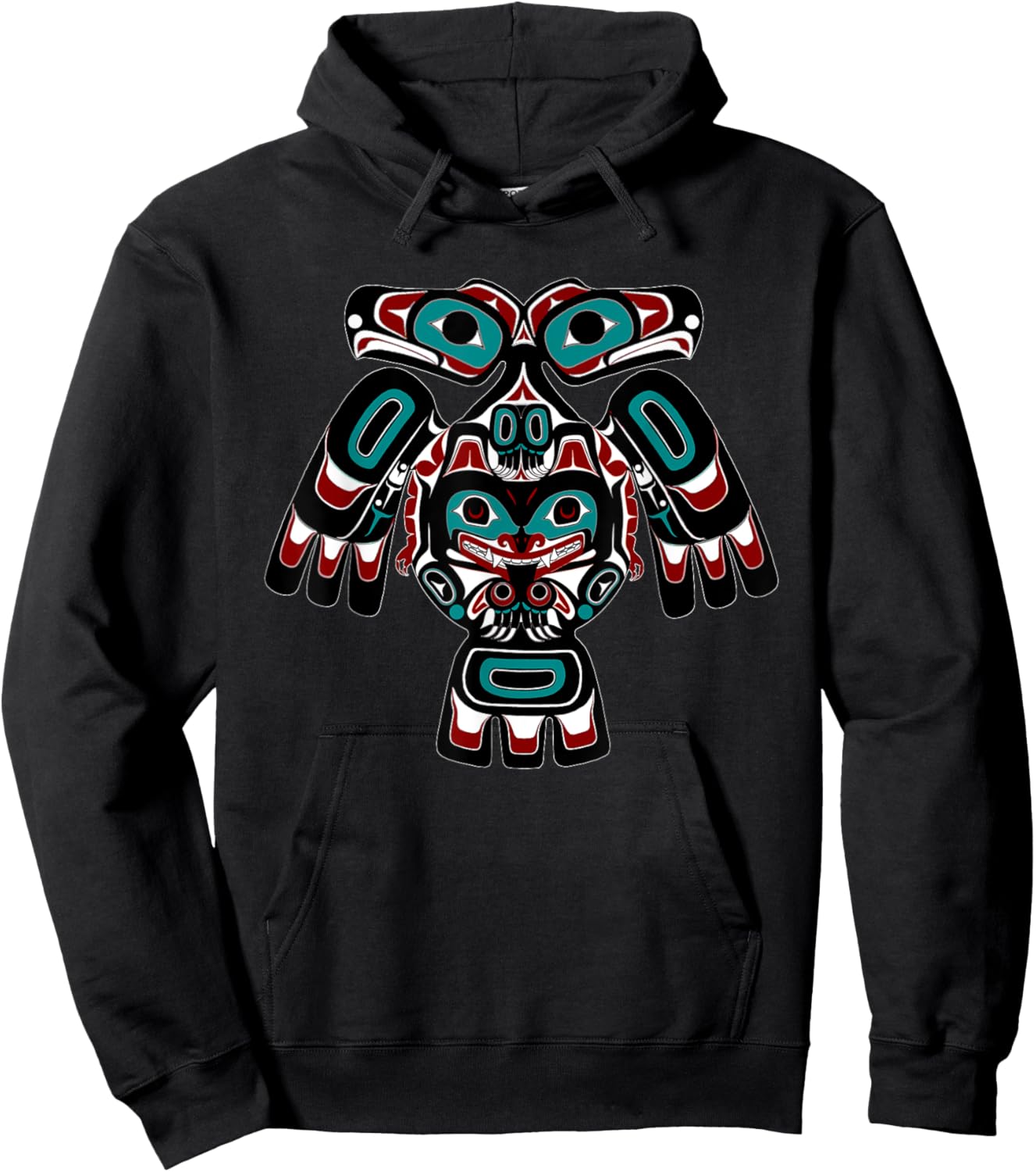 Alaska Native American Indian Tlingit Eagle Bear Clan Spirit Hoodie - Hoodie | Black
