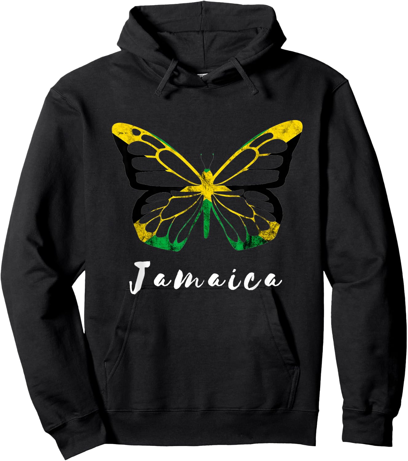 Jamaica Pride Jamaican Butterfly Heroic Roots Freedom Hoodie - Hoodie | Black
