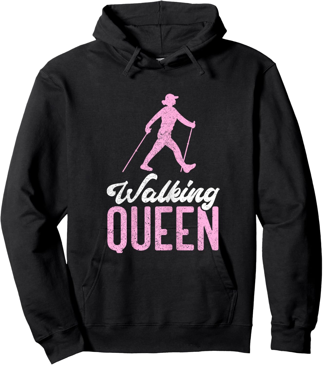 Walking Queen | Nature Mountain Trekking Funny Hiking Hoodie - Hoodie | Black