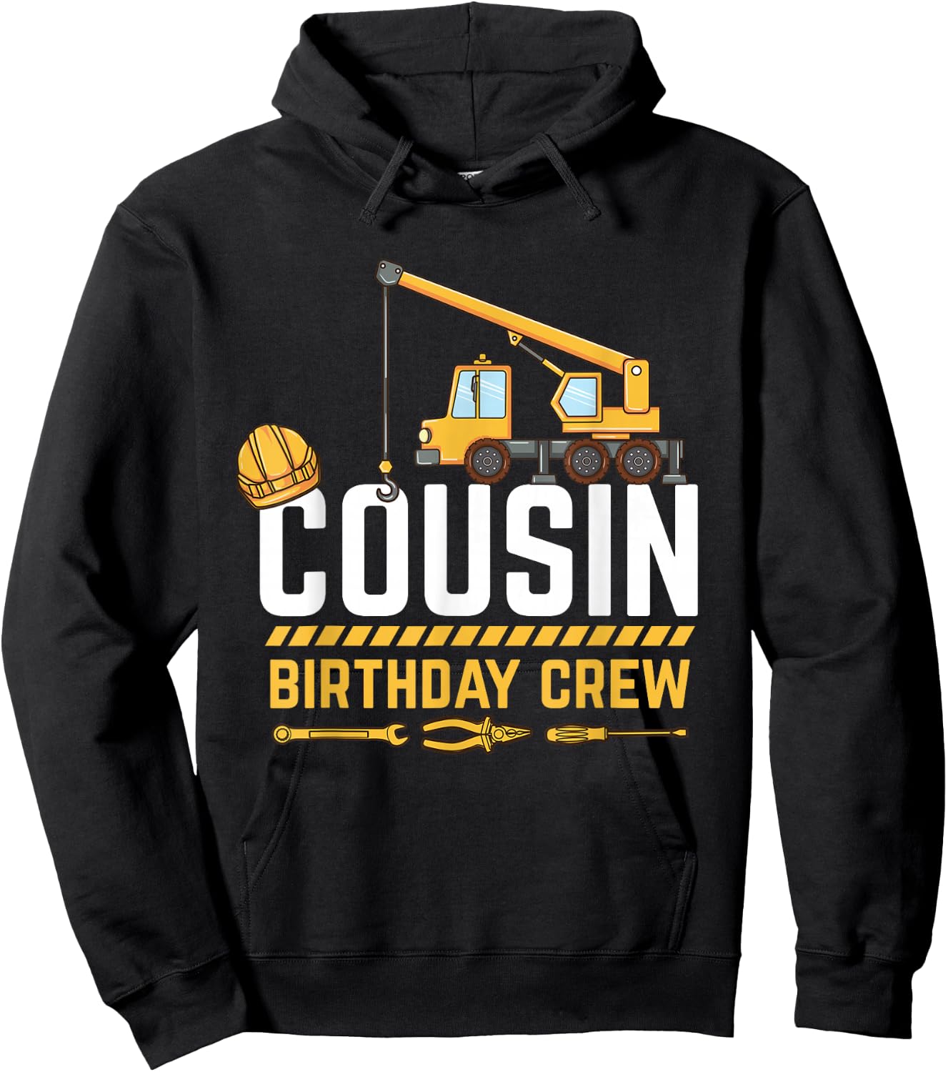 Cousin Birthday Crew Construction Hoodie - Hoodie | Black