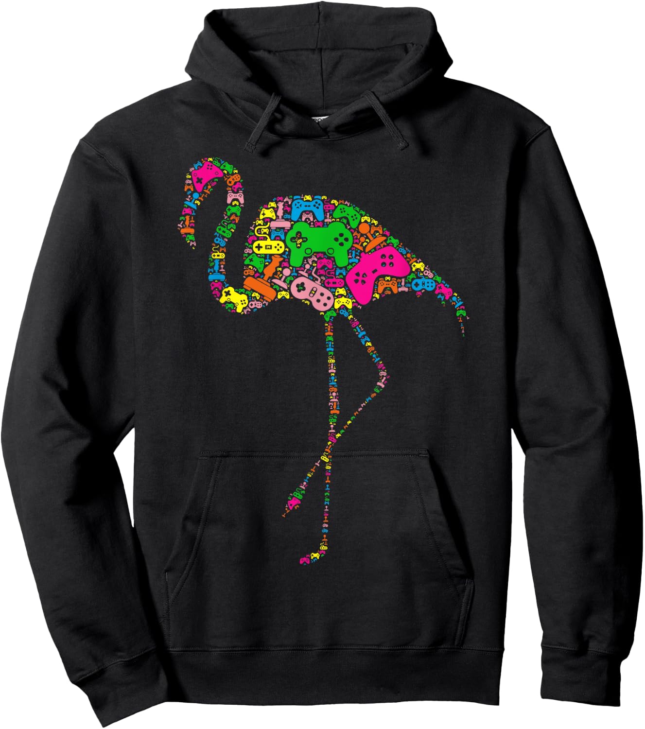 Funny Flamingo Controller for Boy & Girl Gamers - Video Game Hoodie - Hoodie | Black