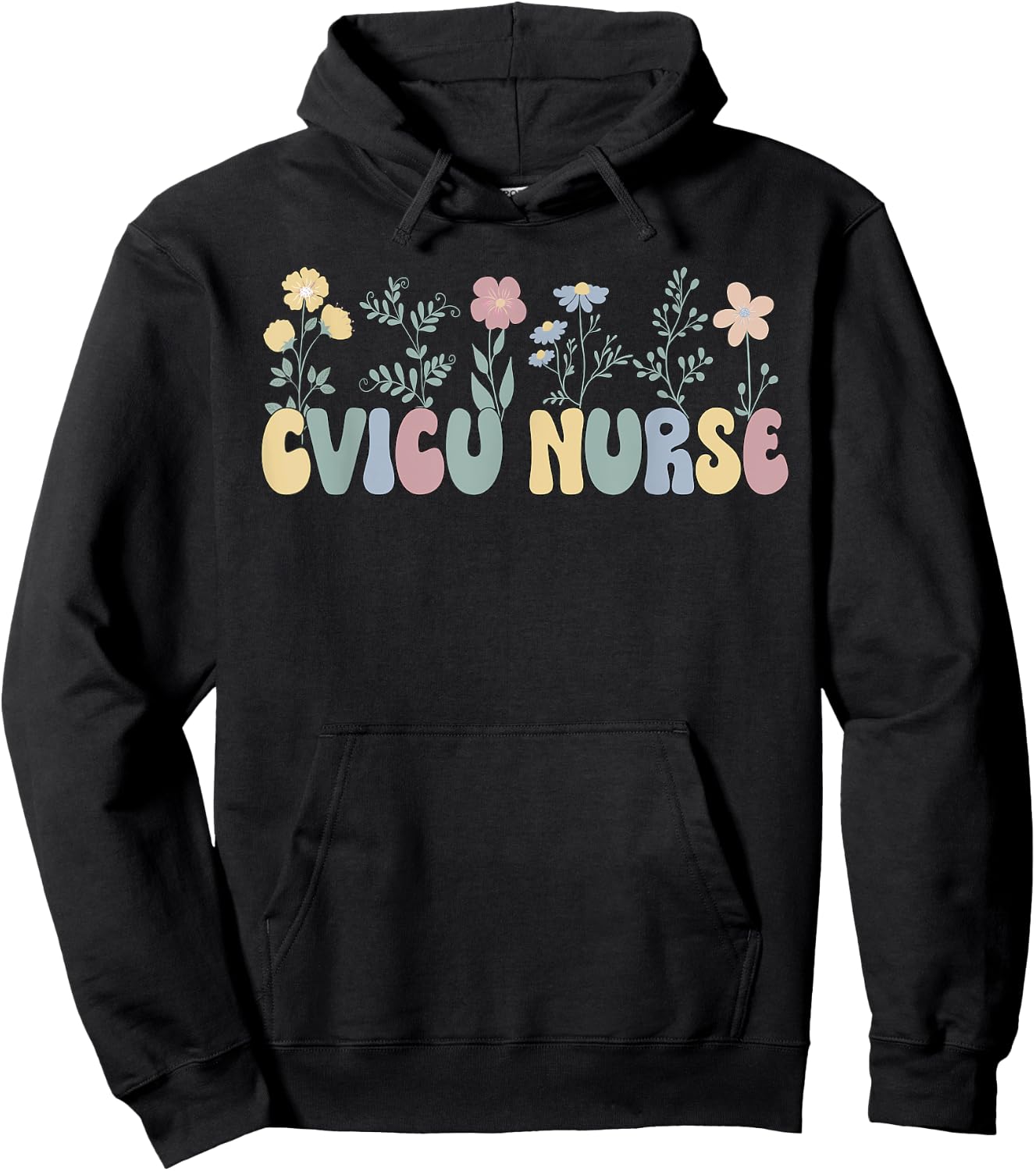 Groovy Cardiovascular Intensive Care Unit CVICU Nurse Hoodie - Hoodie | Black