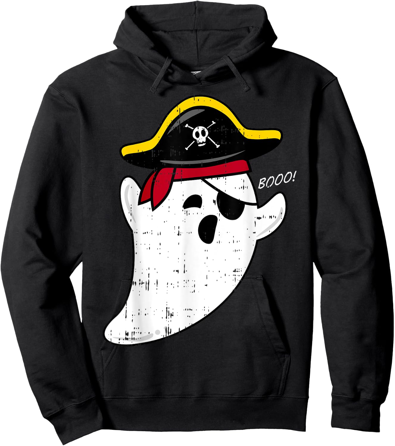 Scary Cute Ghost Pirate Boo Costume Easy Halloween Gifts Hoodie - Hoodie | Black