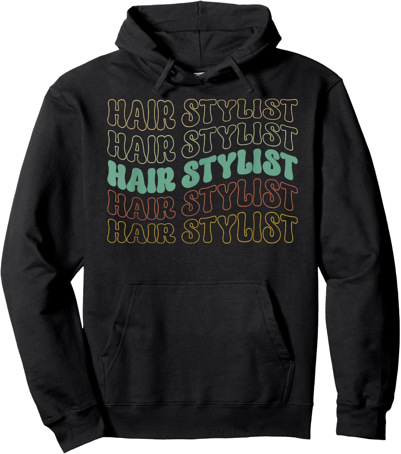 Hair Stylist Retro Groovy Hairdresser Salon Barber Men Women Hoodie - Hoodie | Black